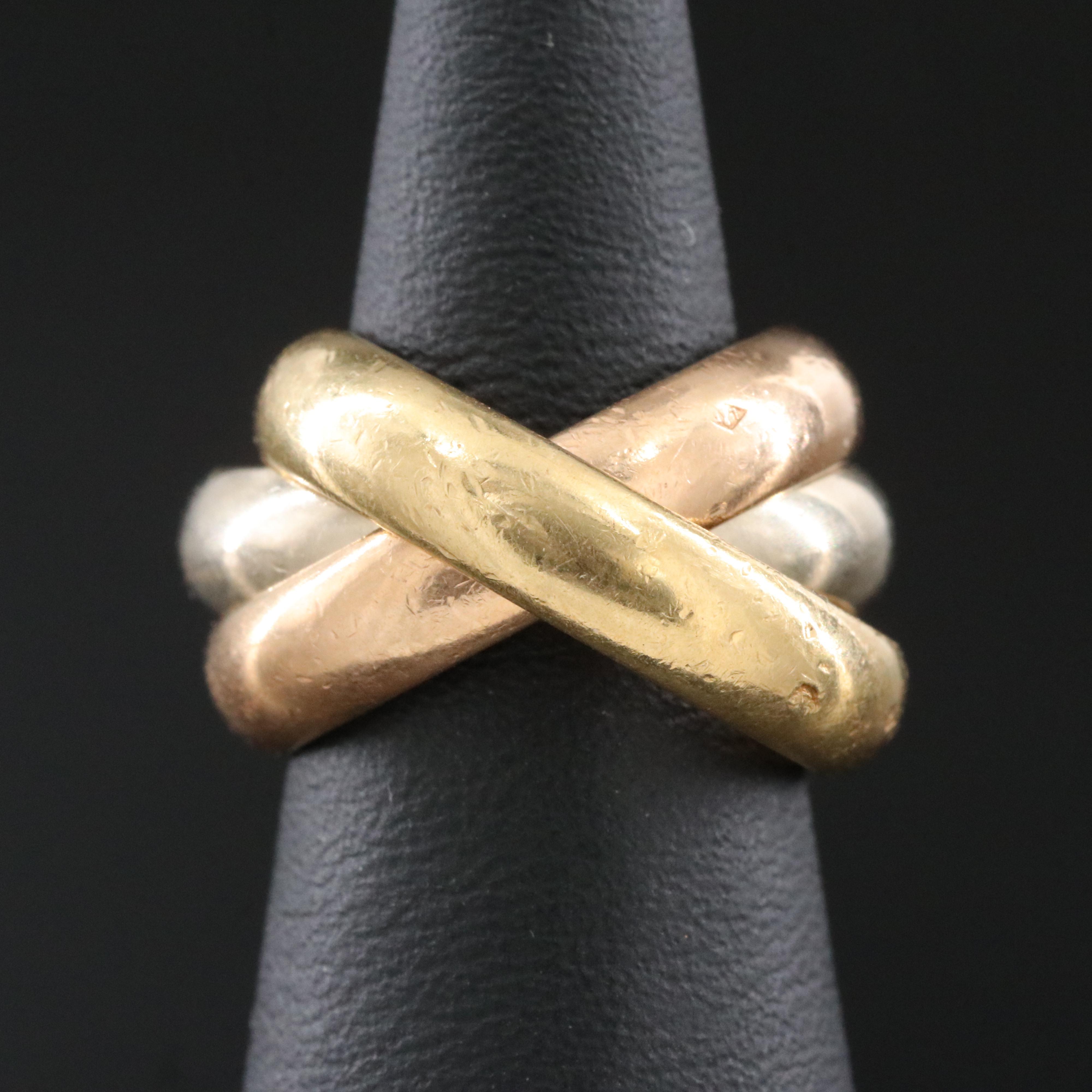Cartier 18K Tri-Color Gold Trinity Ring
