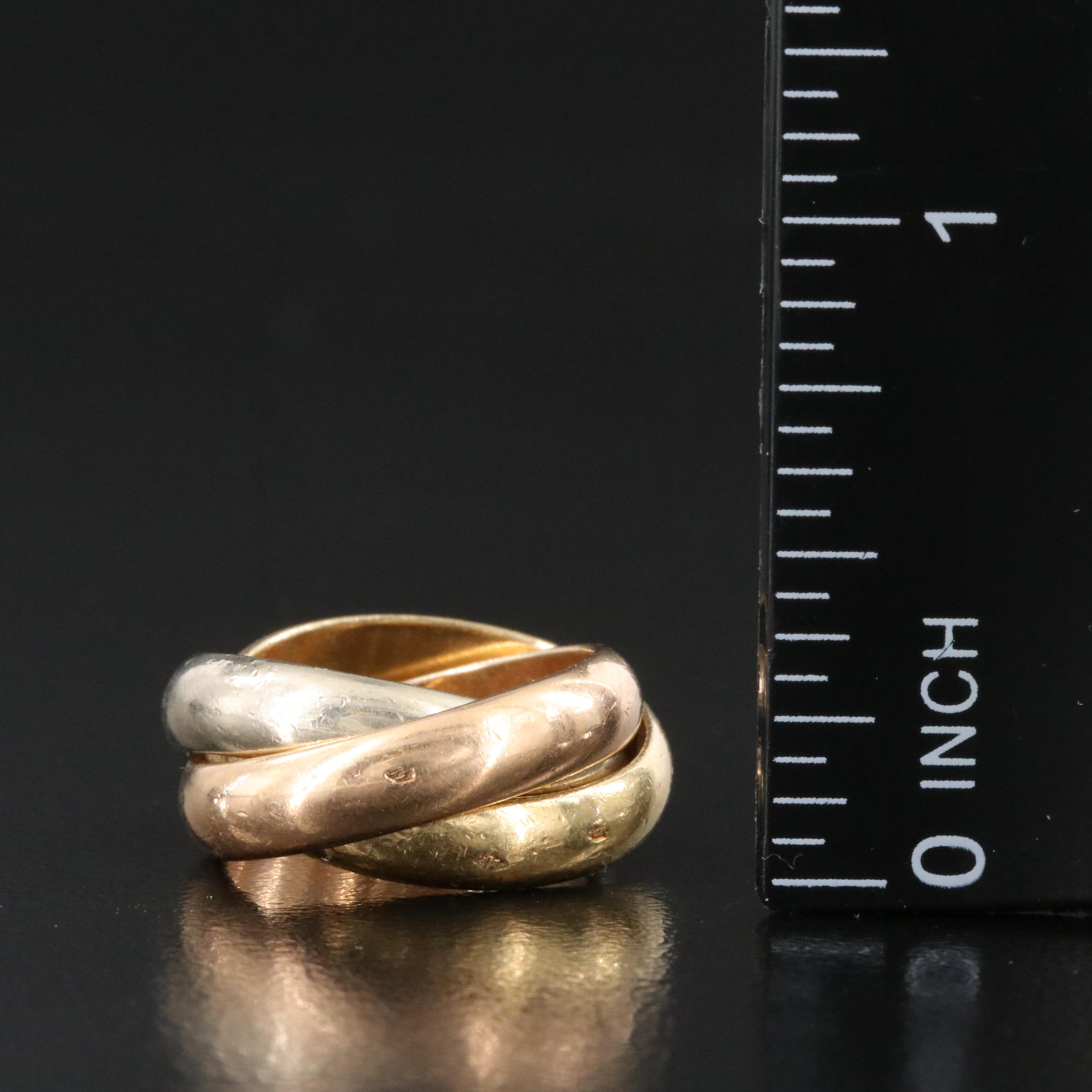 Cartier 18K Tri-Color Gold Trinity Ring