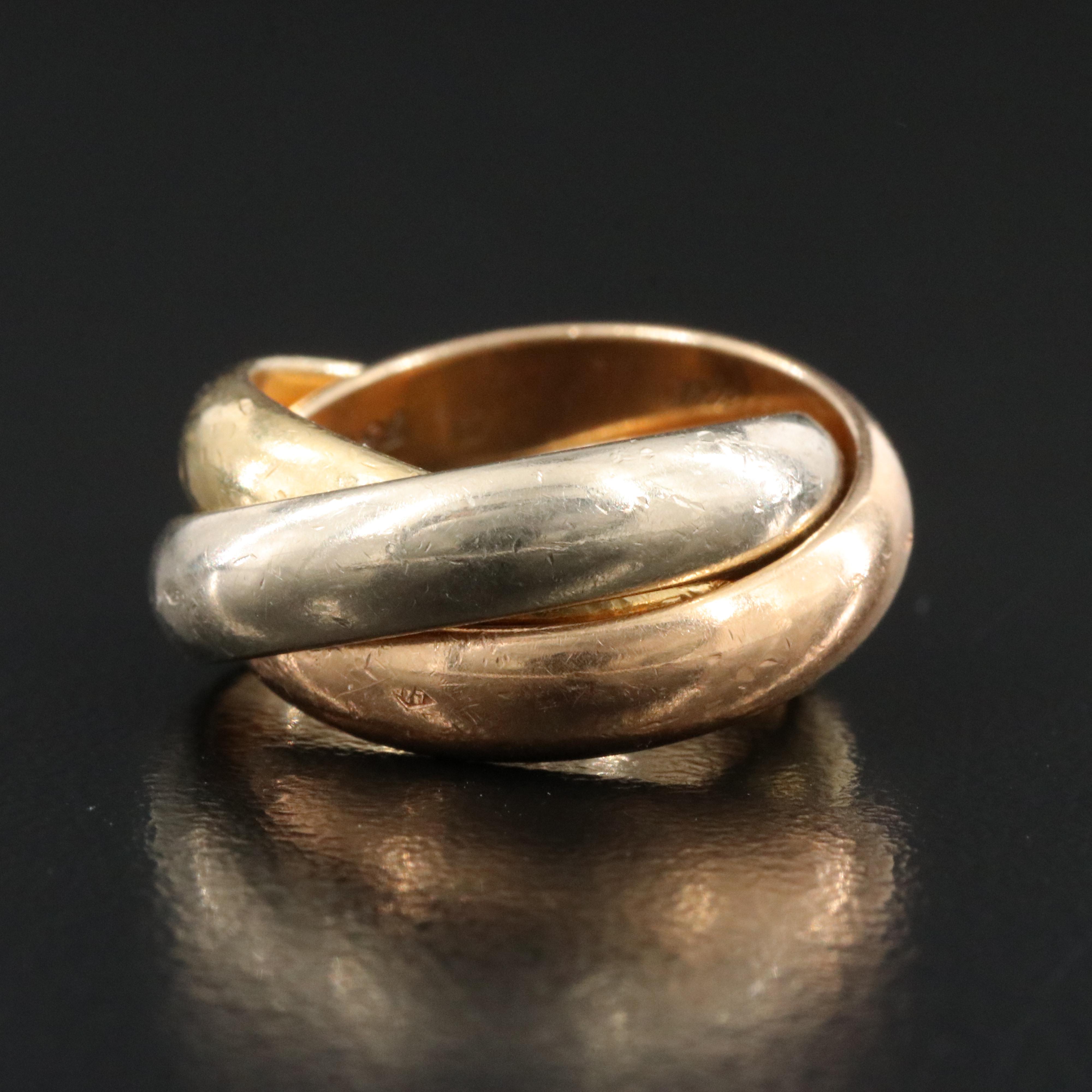 Cartier 18K Tri-Color Gold Trinity Ring