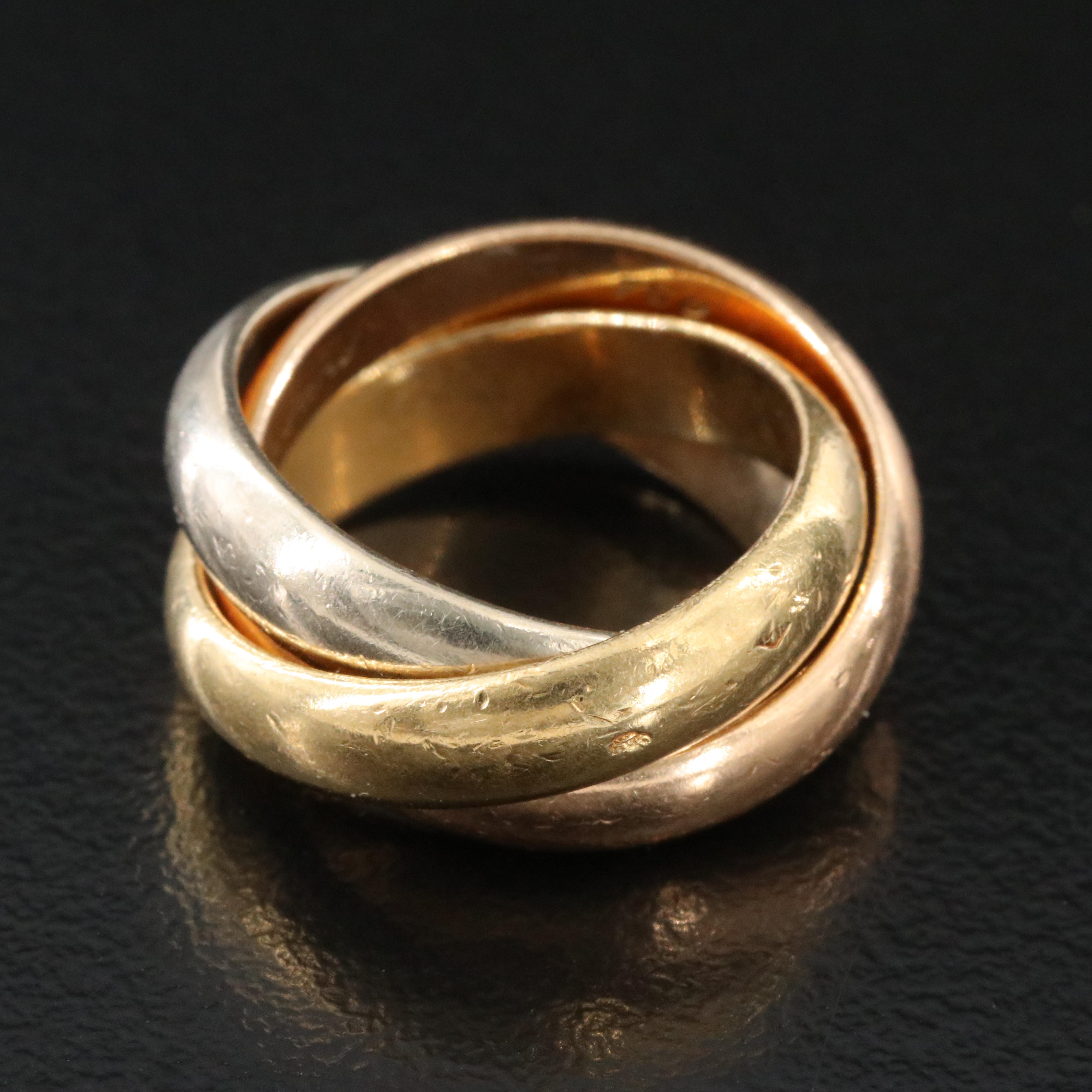 Cartier 18K Tri-Color Gold Trinity Ring