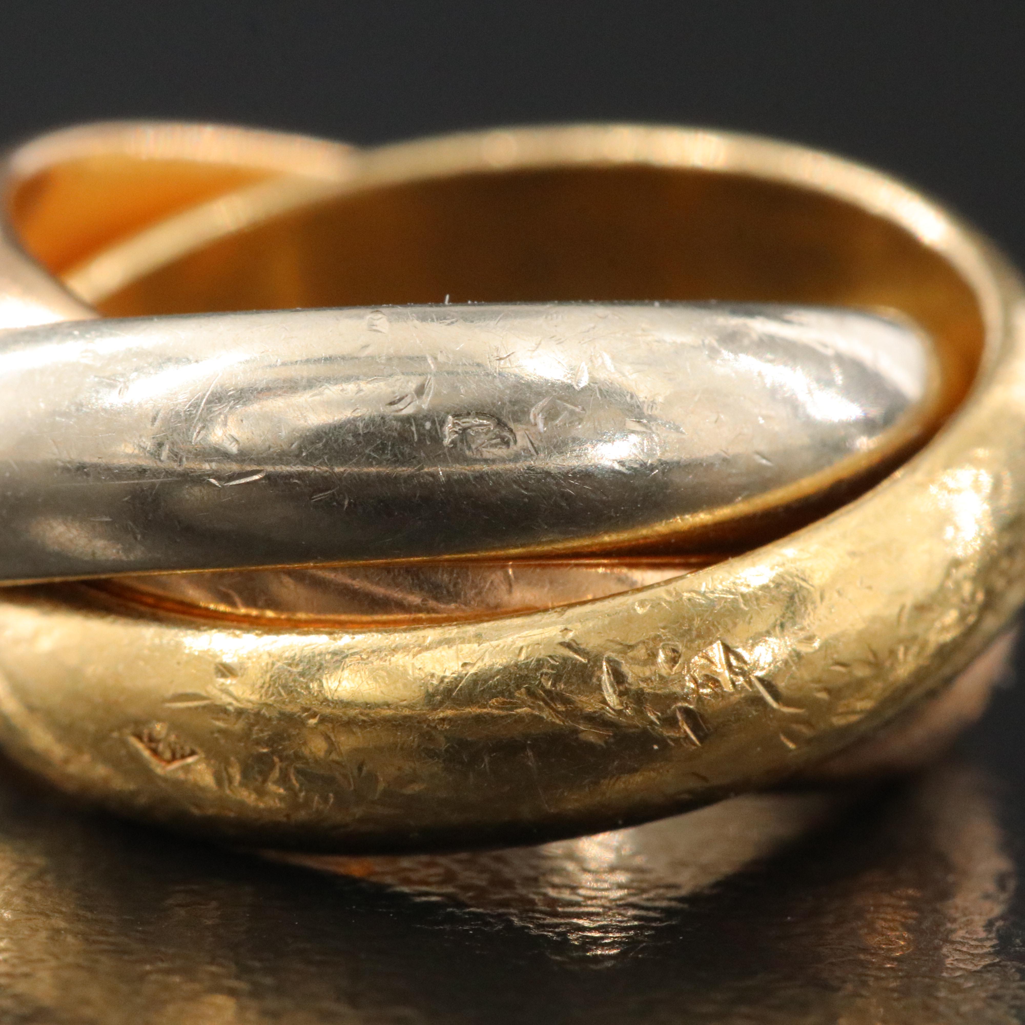 Cartier 18K Tri-Color Gold Trinity Ring