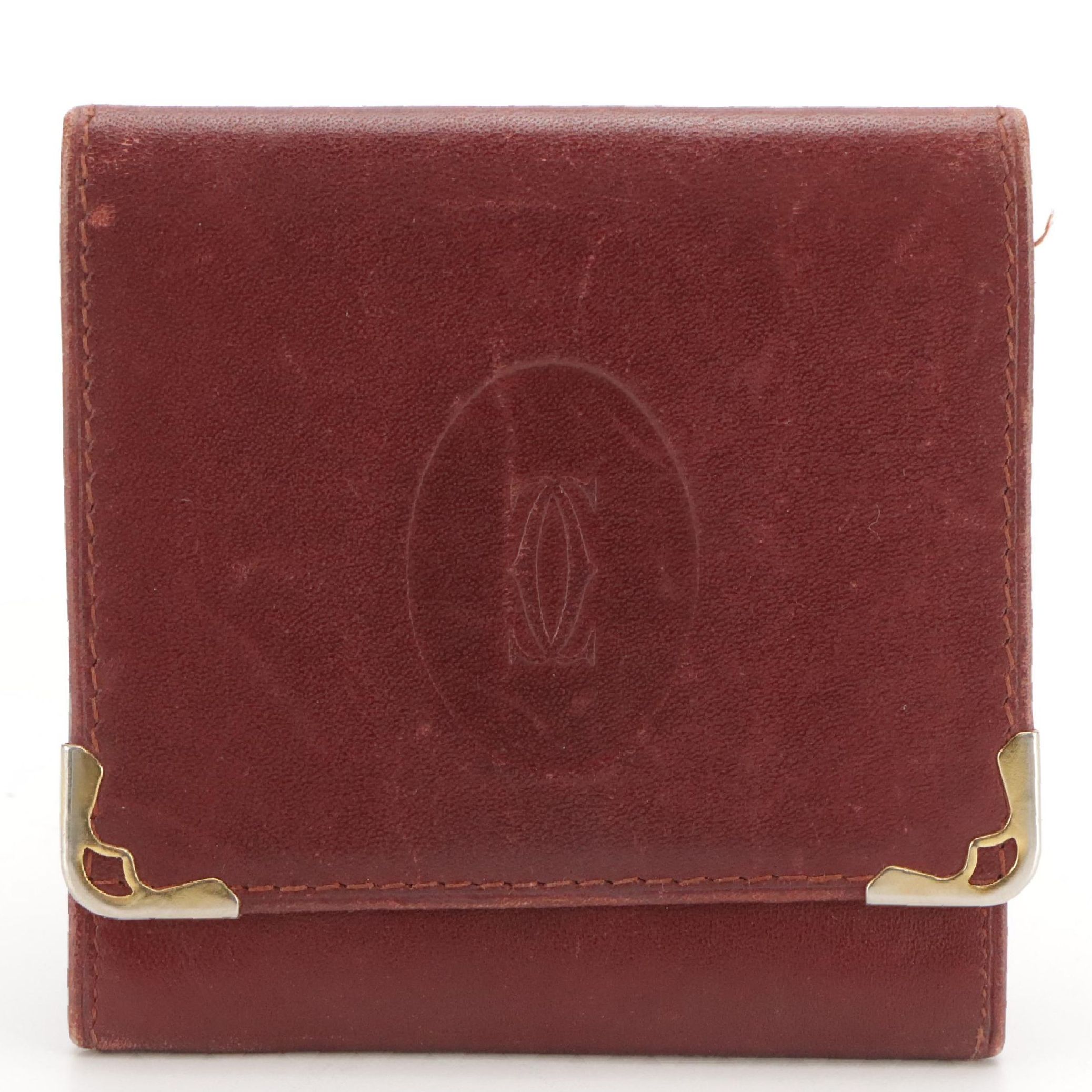 Cartier Coin Pouch in Burgundy Leather