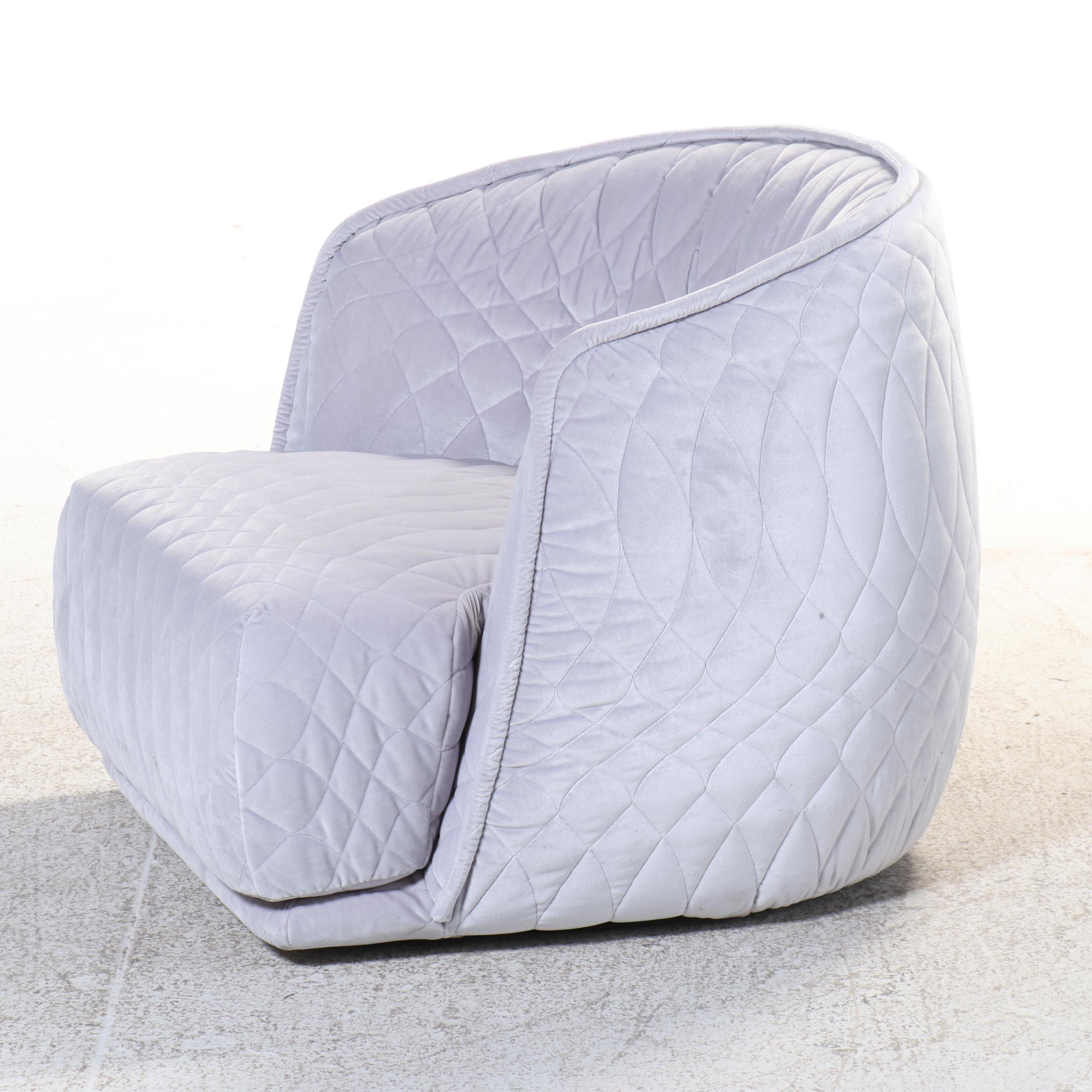 Patrizia Urquiola for Moroso Redondo" Gray Quilted Upholstered Chair