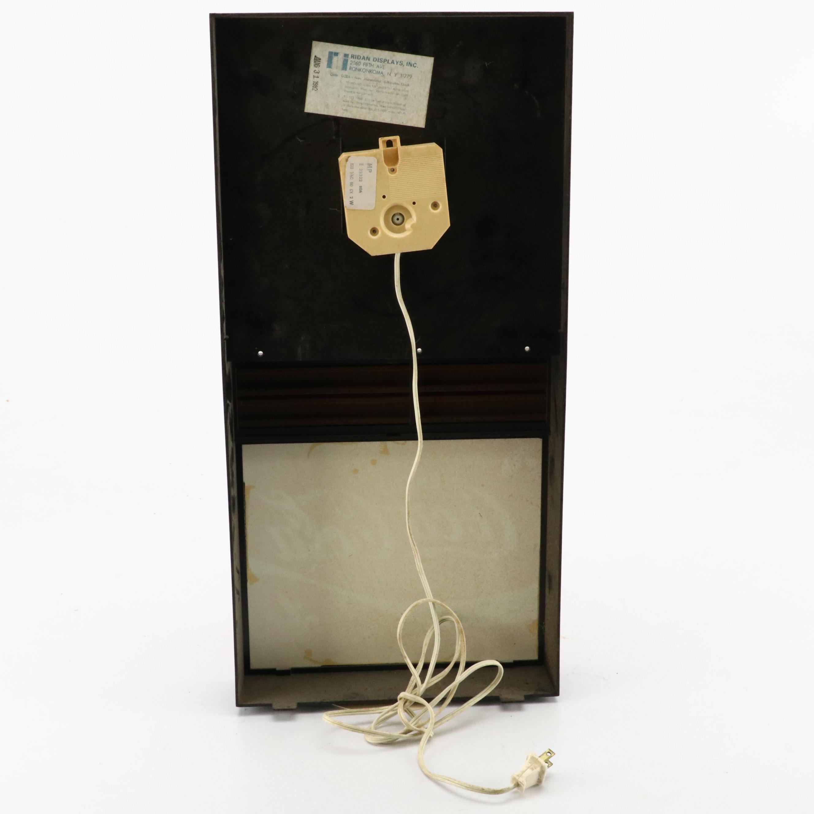 Coca-Cola Illuminated Advertising Wall Clock, 1982