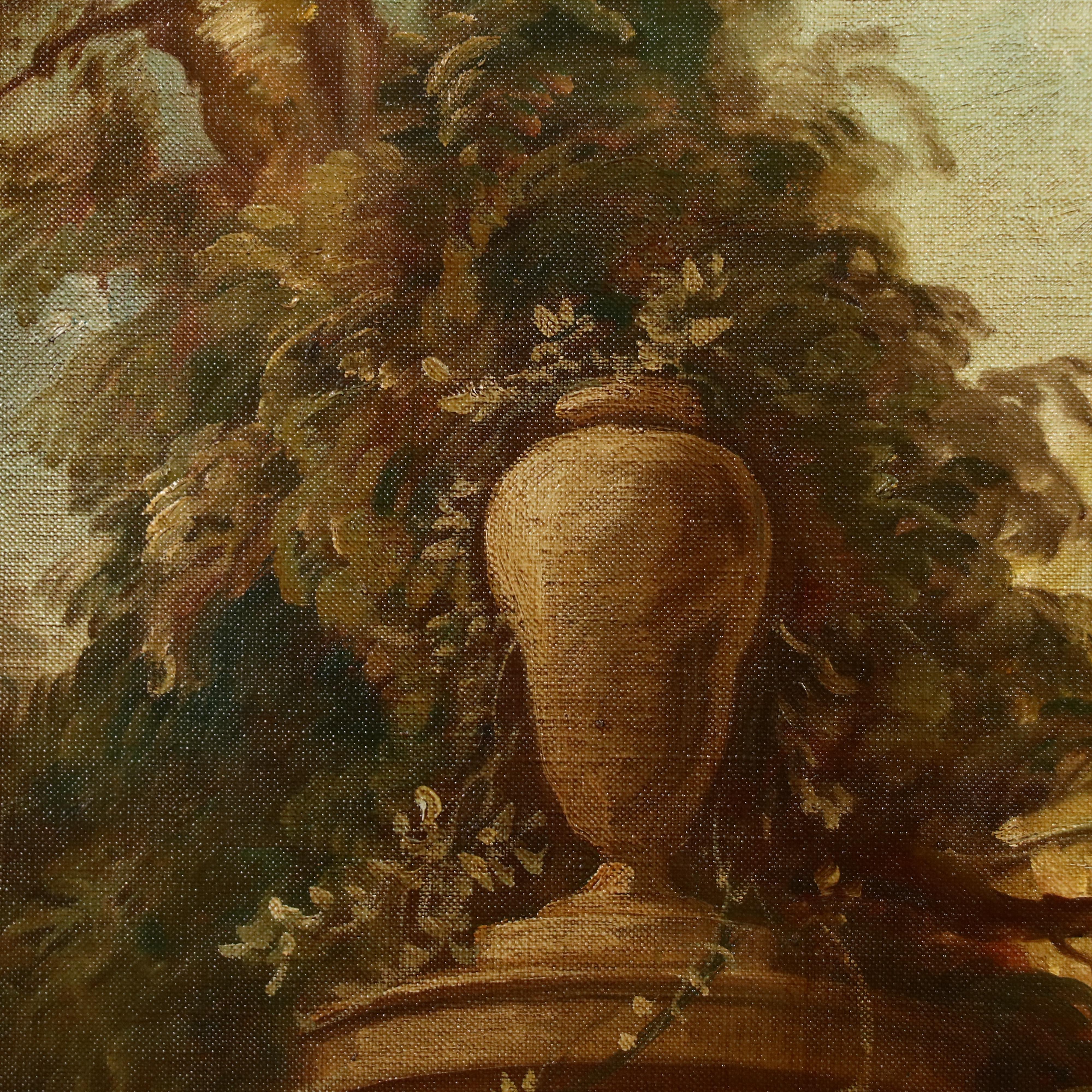 Bernard Benet Oil Painting with Serenade Scene, Mid-20th Century