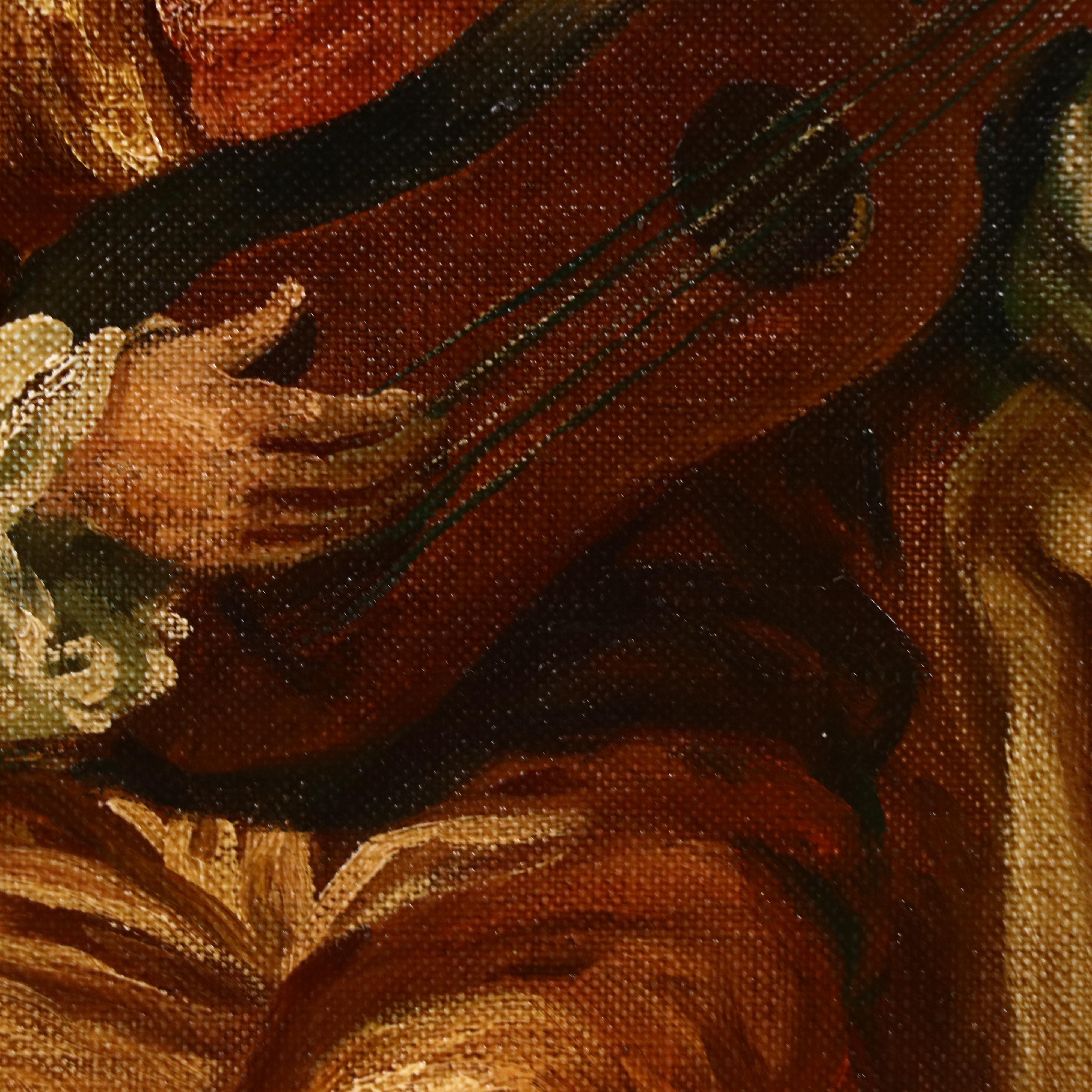 Bernard Benet Oil Painting with Serenade Scene, Mid-20th Century