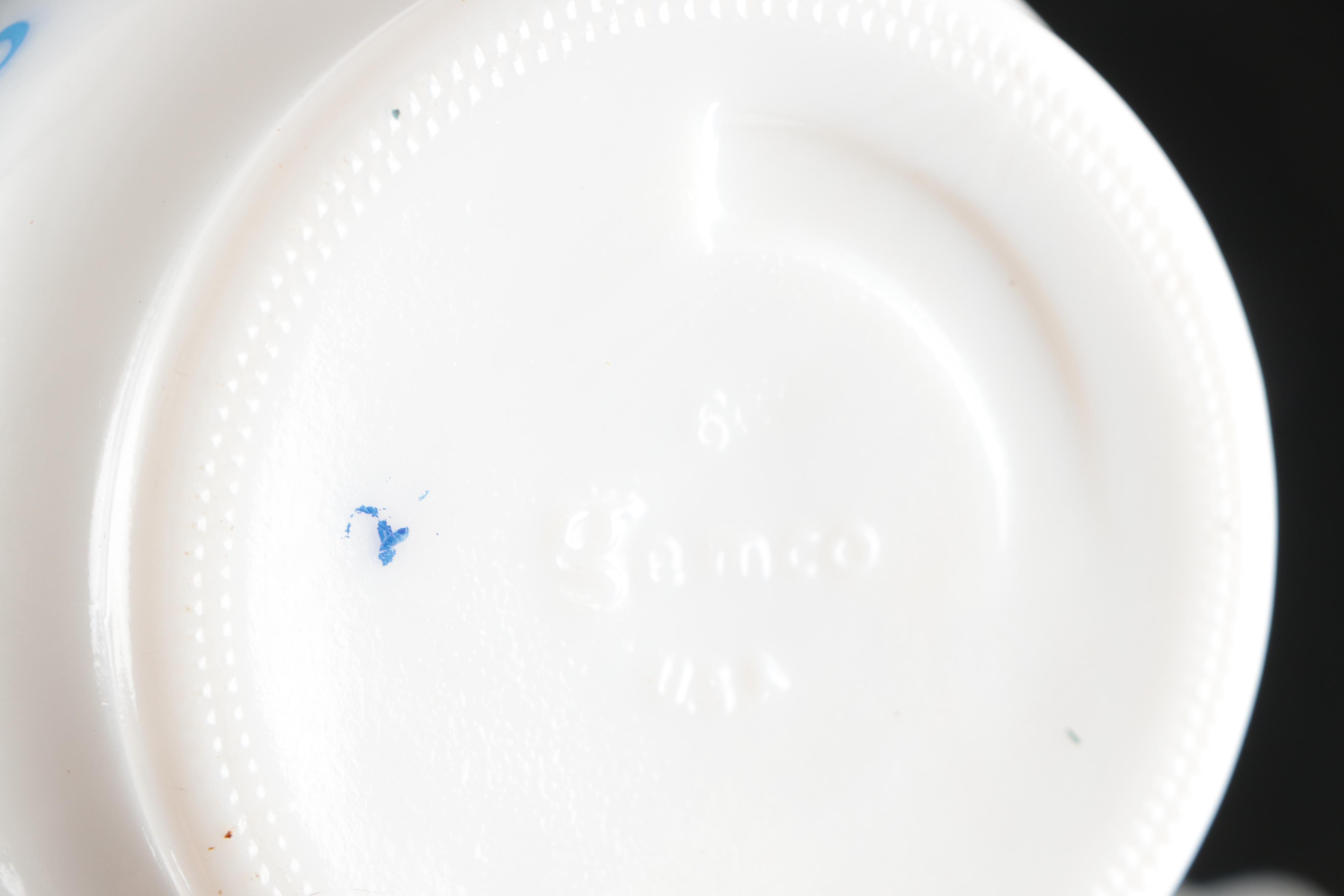 Corning Ware "Cornflower Blue" Glass Bakeware with Gemco Glass Creamer and Bowl