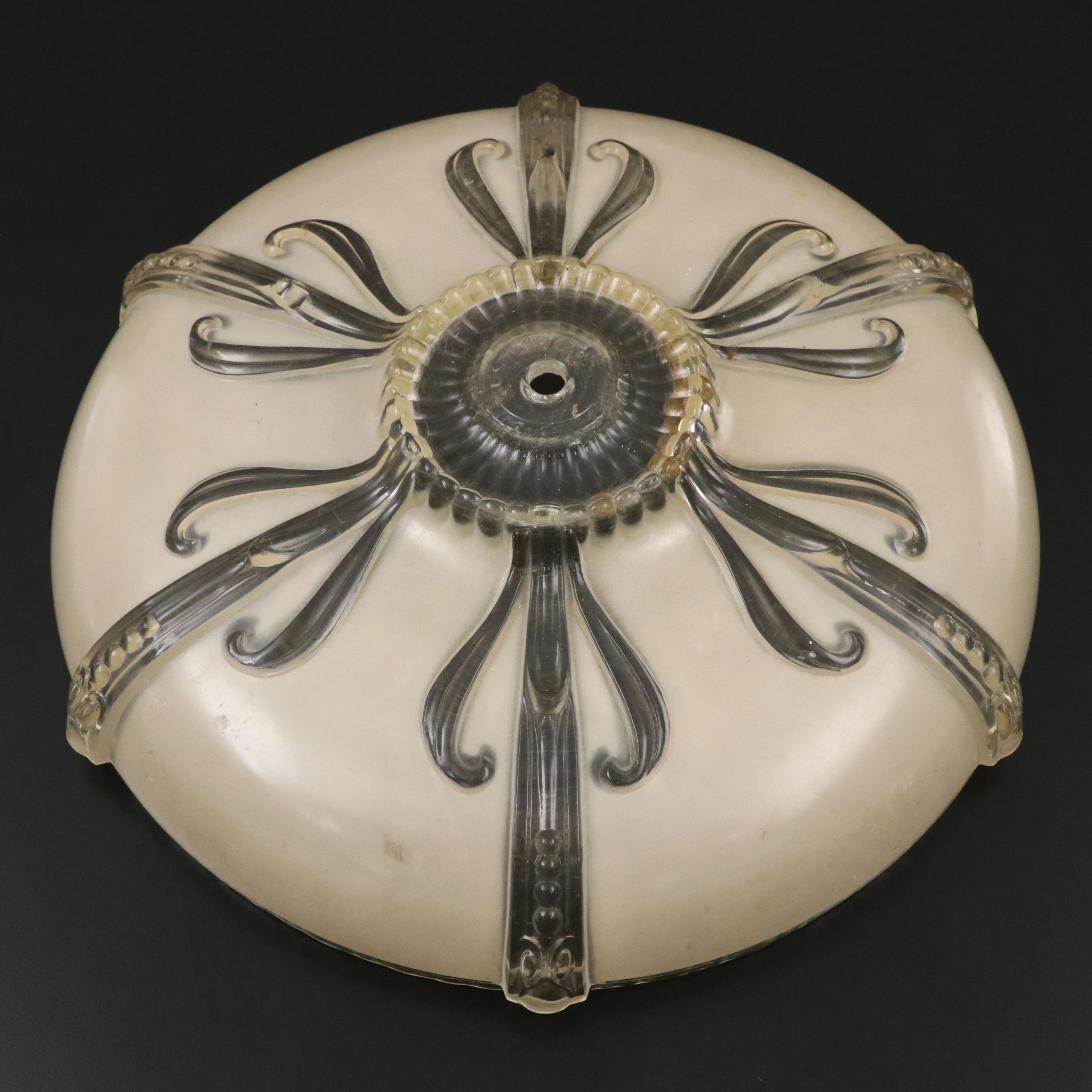 Art Deco Style Pressed Glass Ceiling Light Cover