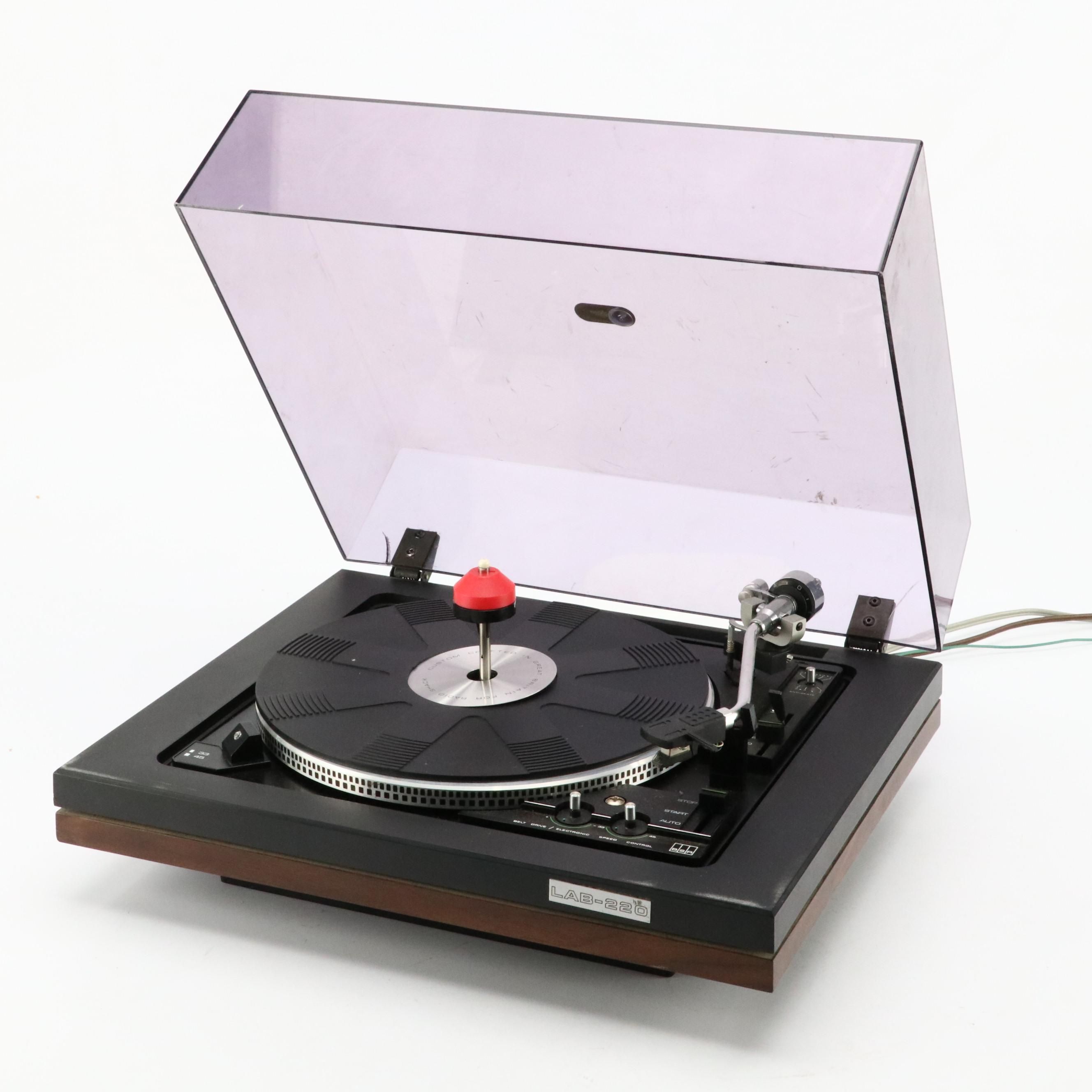 Radio Shack BSR LAB-220 Turntable Record Player, 1980s