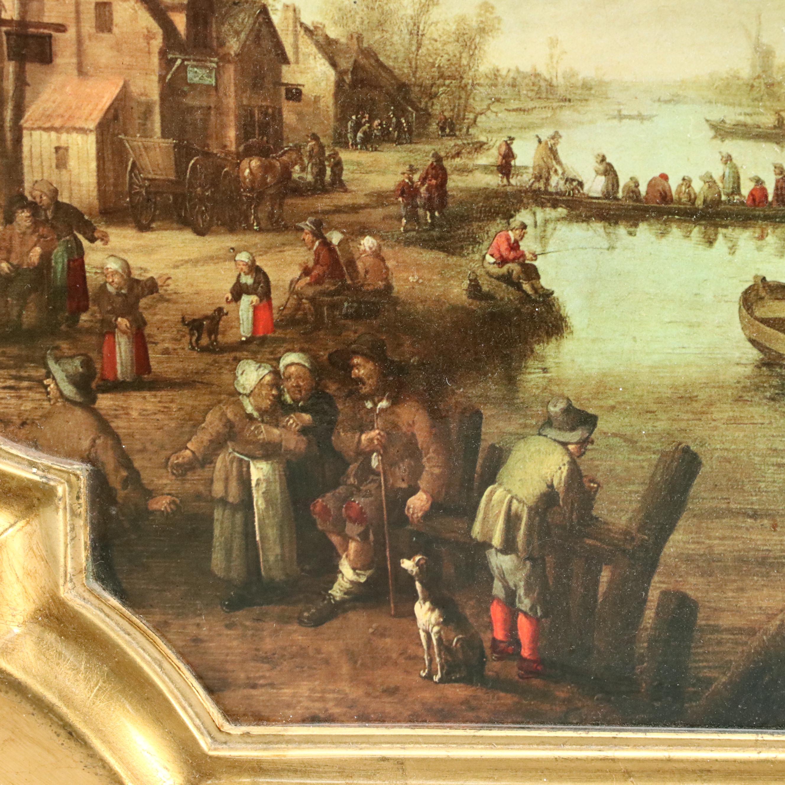 Baroque Style Plastic Tray with Gilt Plaster Angels and Candlesticks