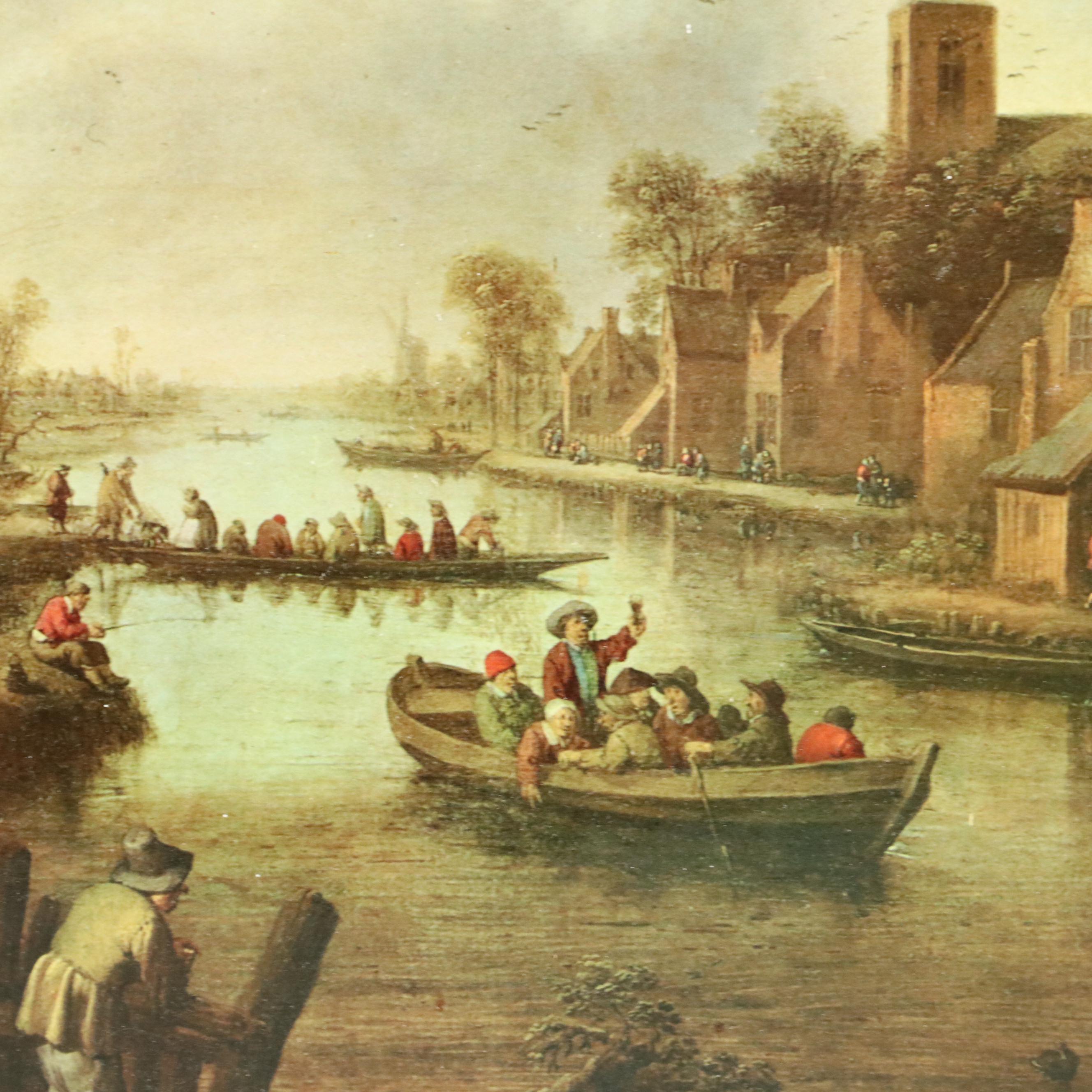 Baroque Style Plastic Tray with Gilt Plaster Angels and Candlesticks