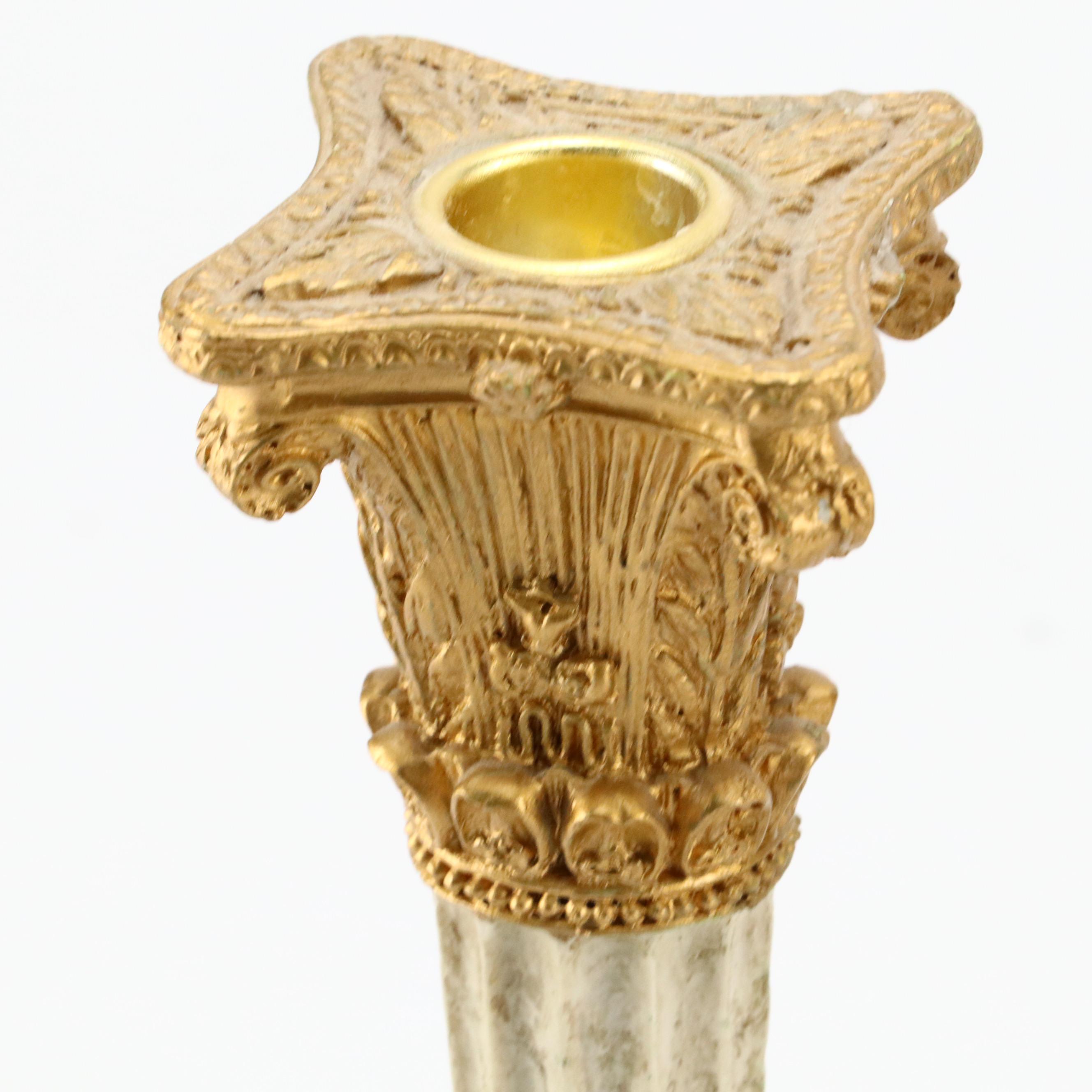 Baroque Style Plastic Tray with Gilt Plaster Angels and Candlesticks