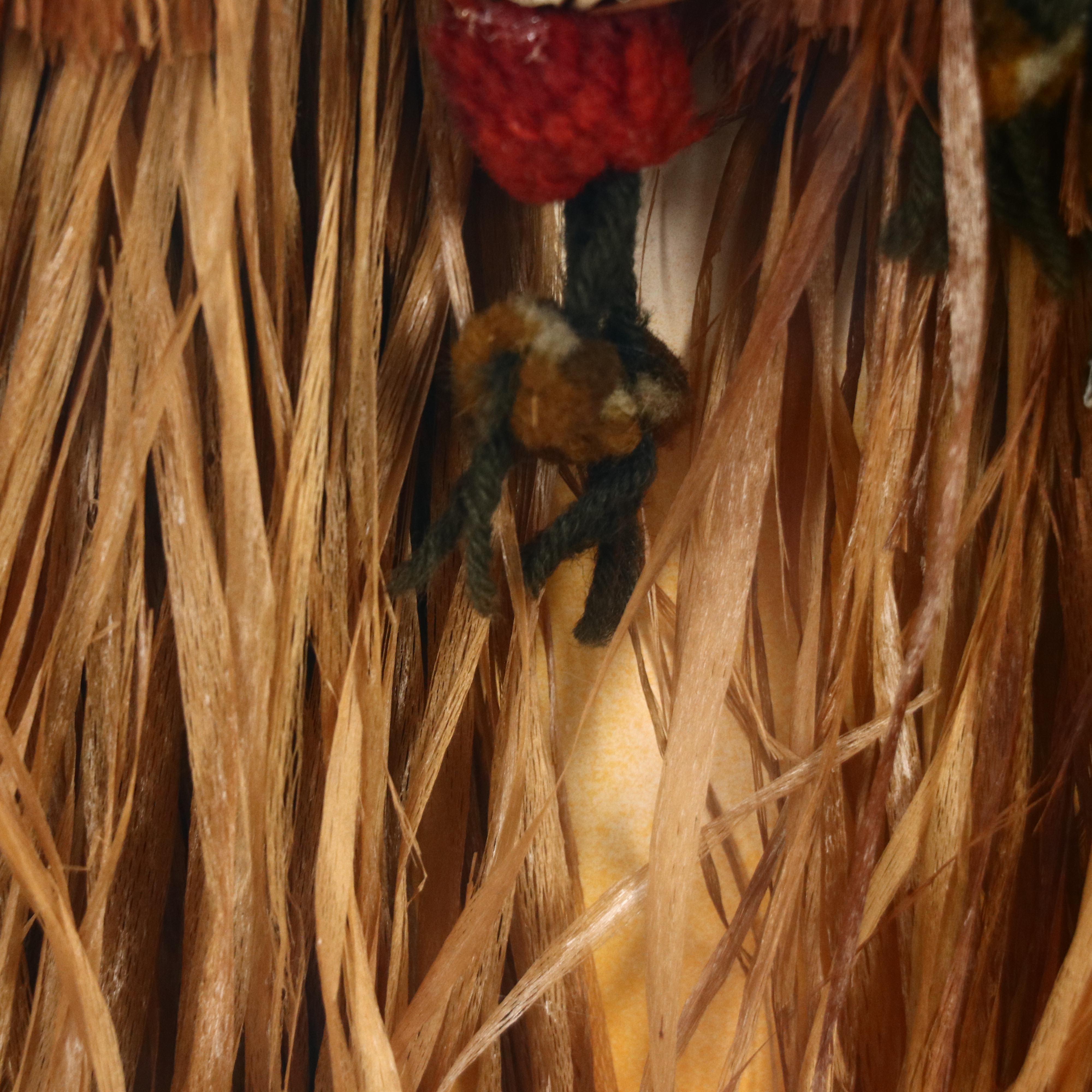 Framed Polynesian Palm Skirt and Tissue Lei, 20th Century