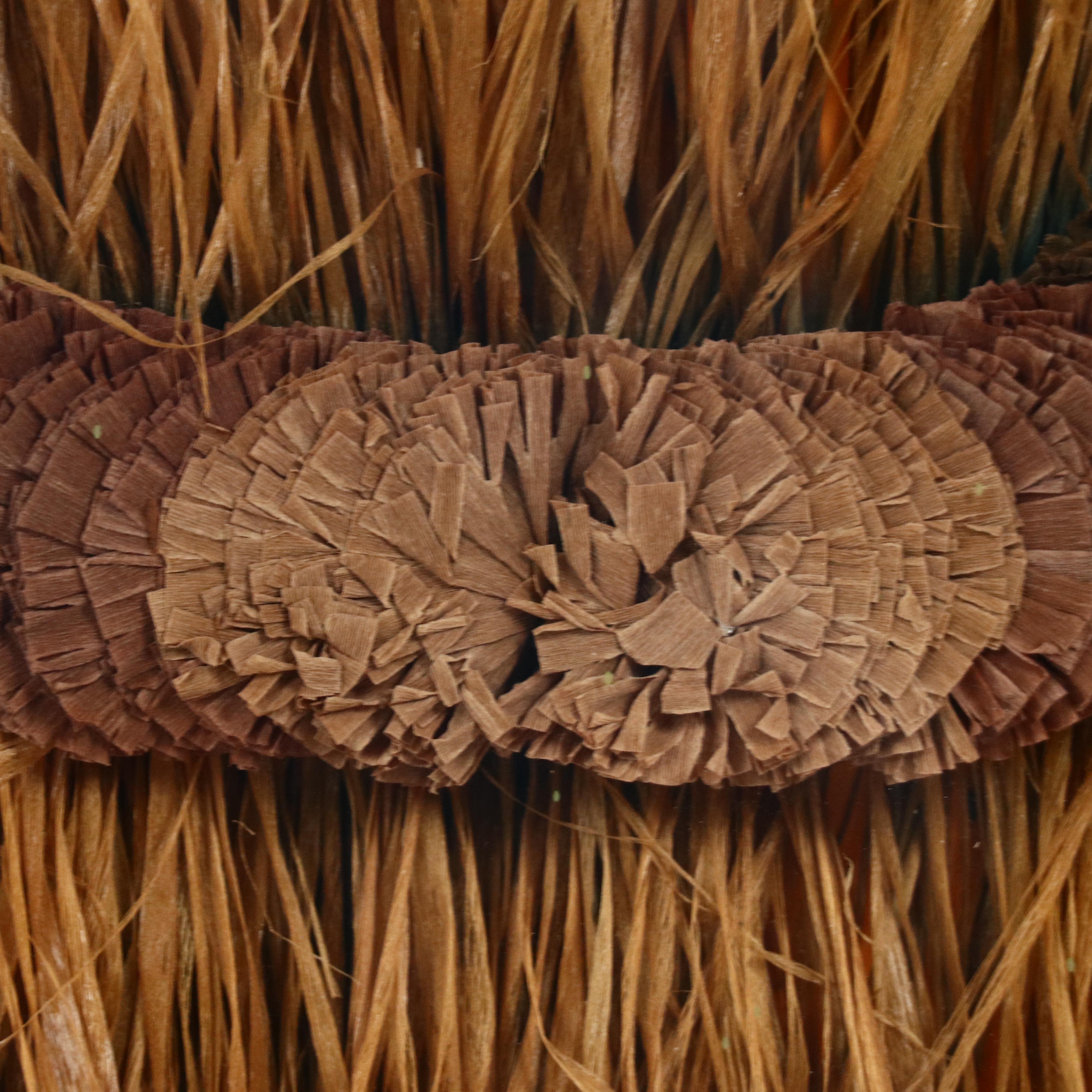 Framed Polynesian Palm Skirt and Tissue Lei, 20th Century