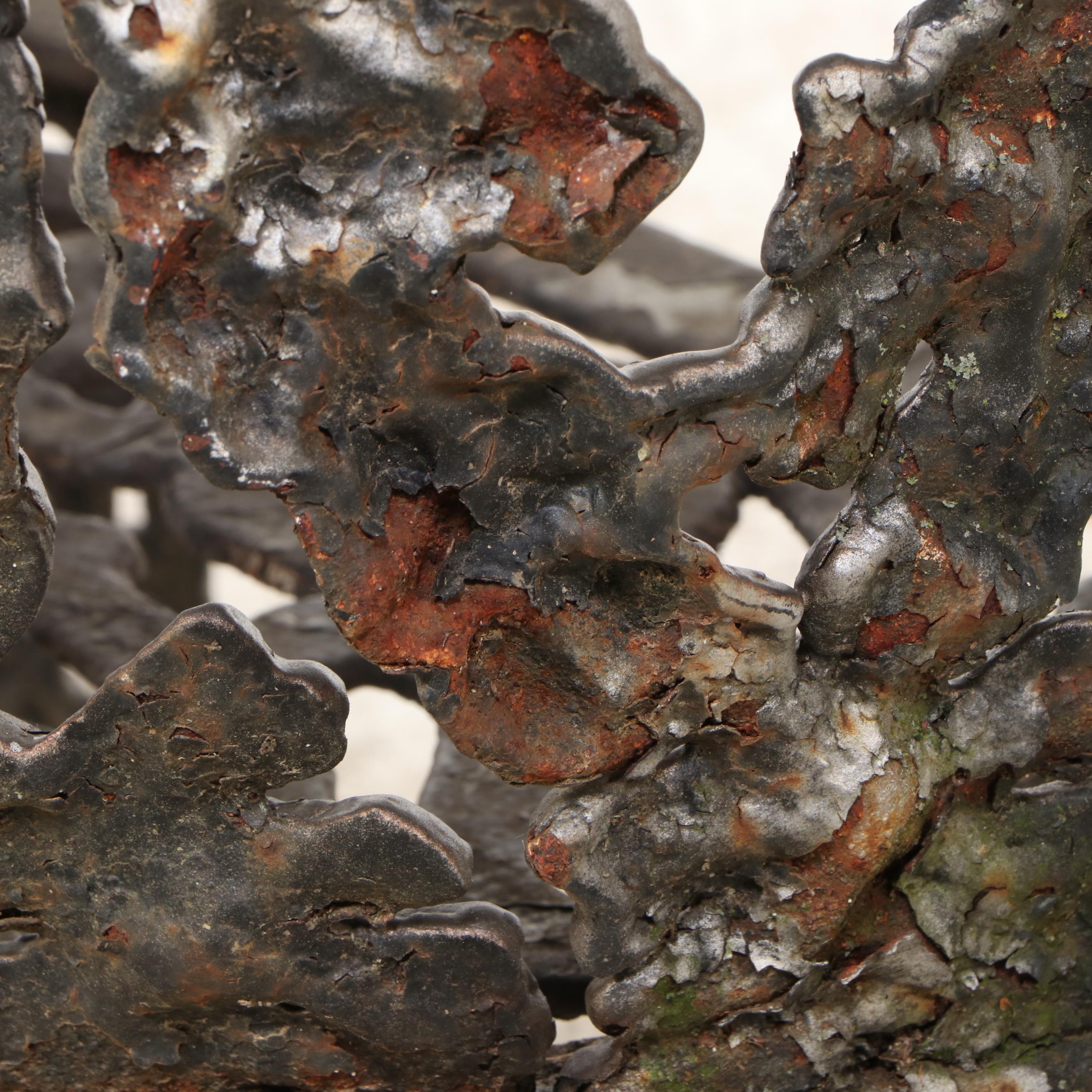 Victorian Style Painted Grape and Vine Cast Iron Chair, Early to Mid-20th C.