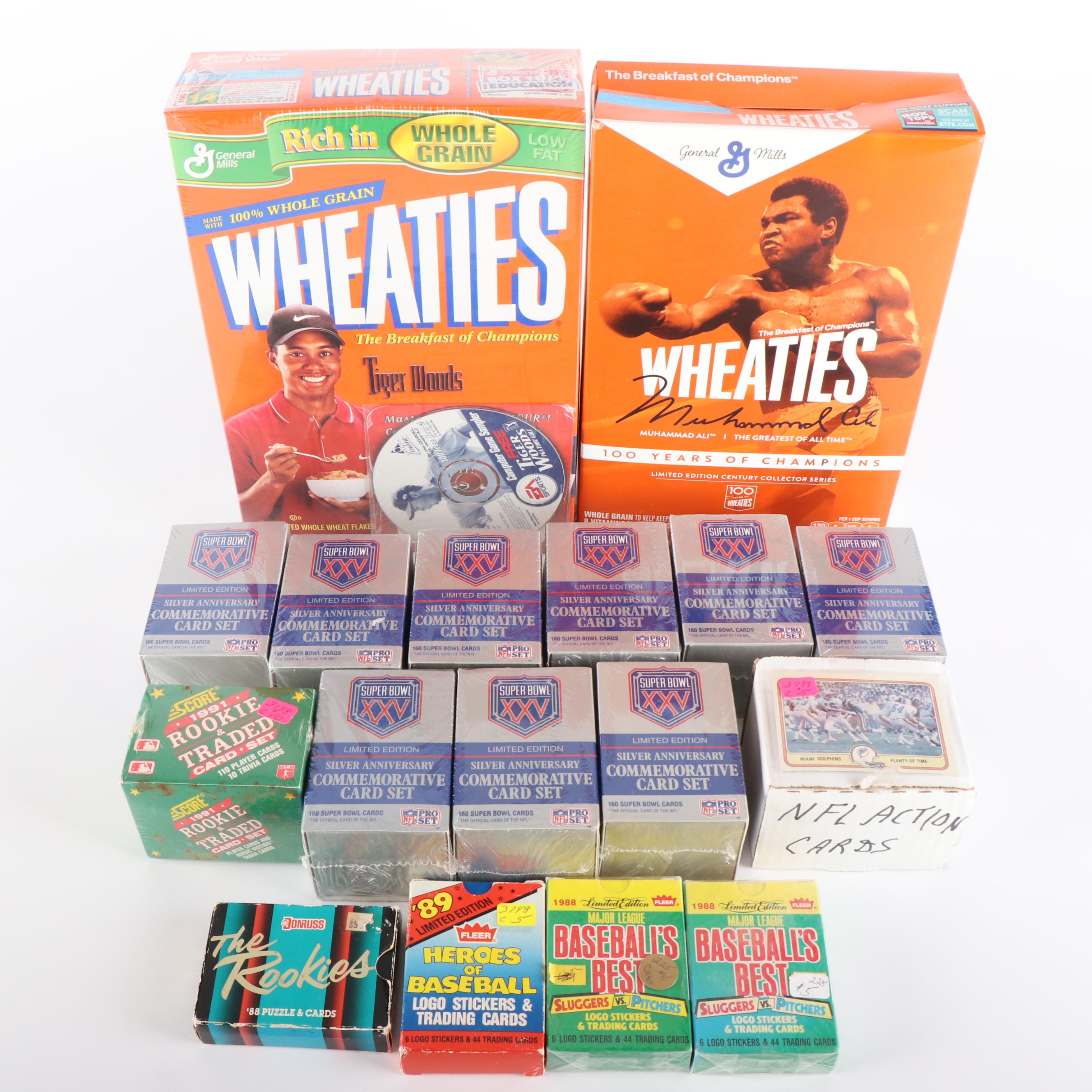 Group of Unopened Baseball and Football Card Packs and More