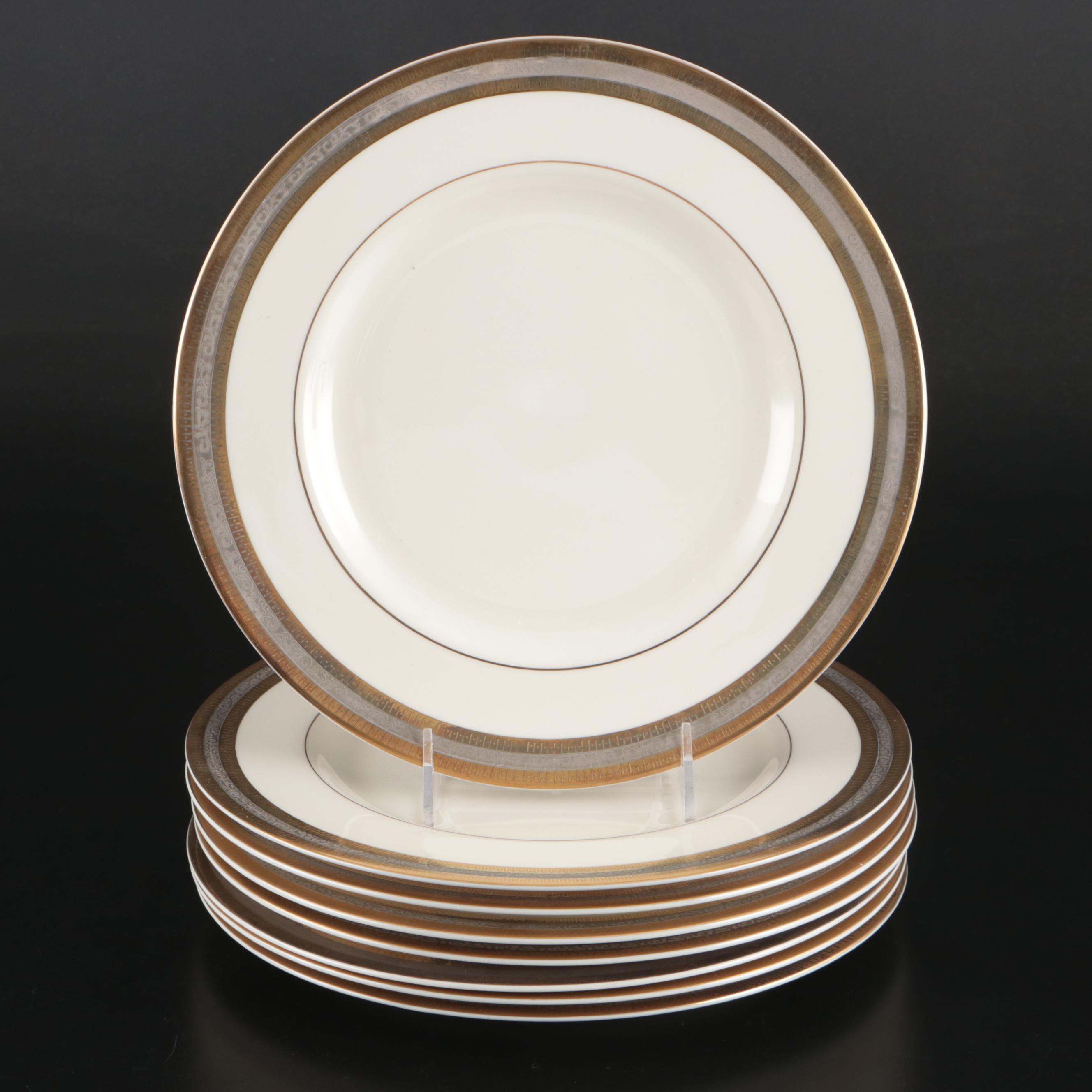 Royal Eagle Fine China Gilt and Platinum Rimmed Plates