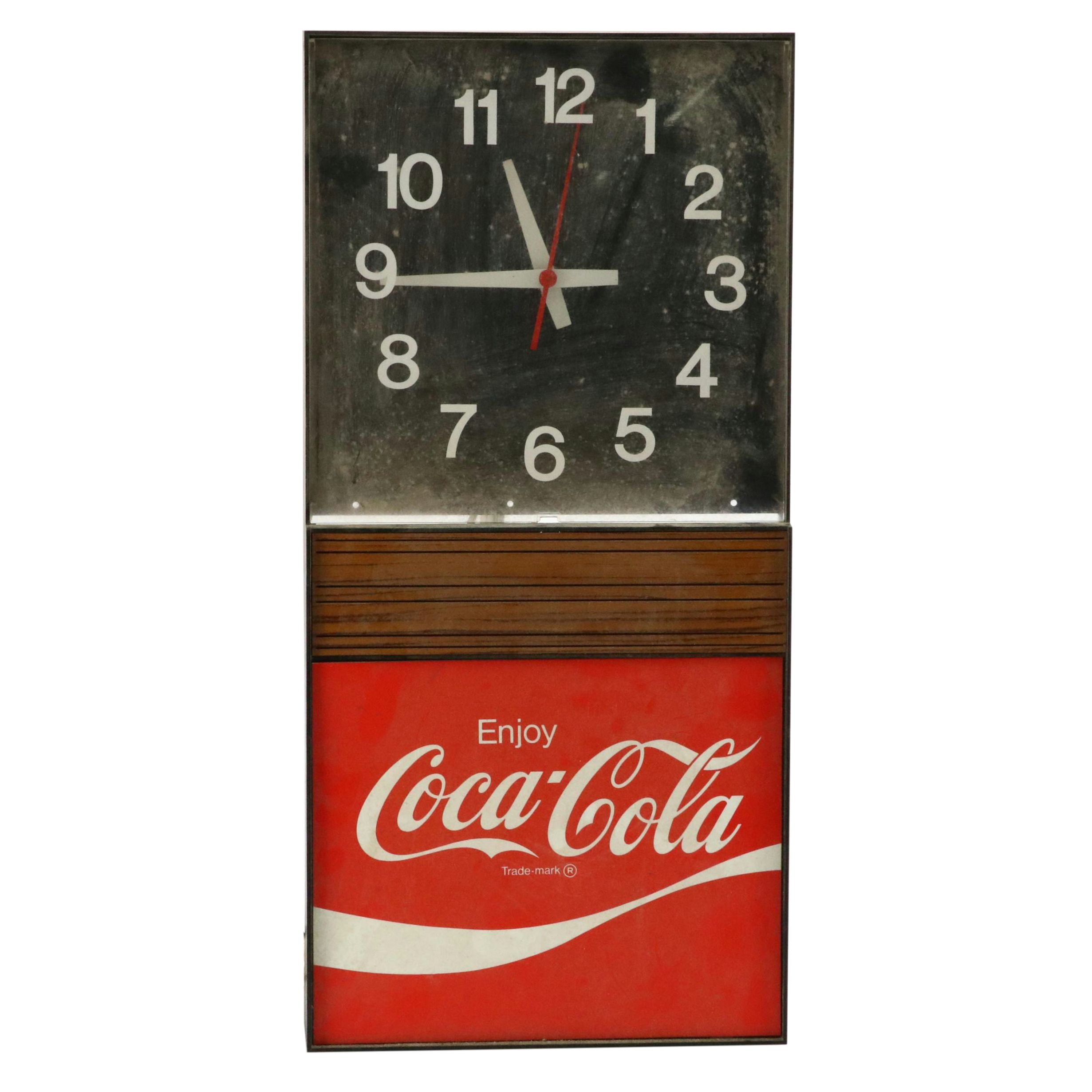 Coca-Cola Illuminated Advertising Wall Clock, 1982