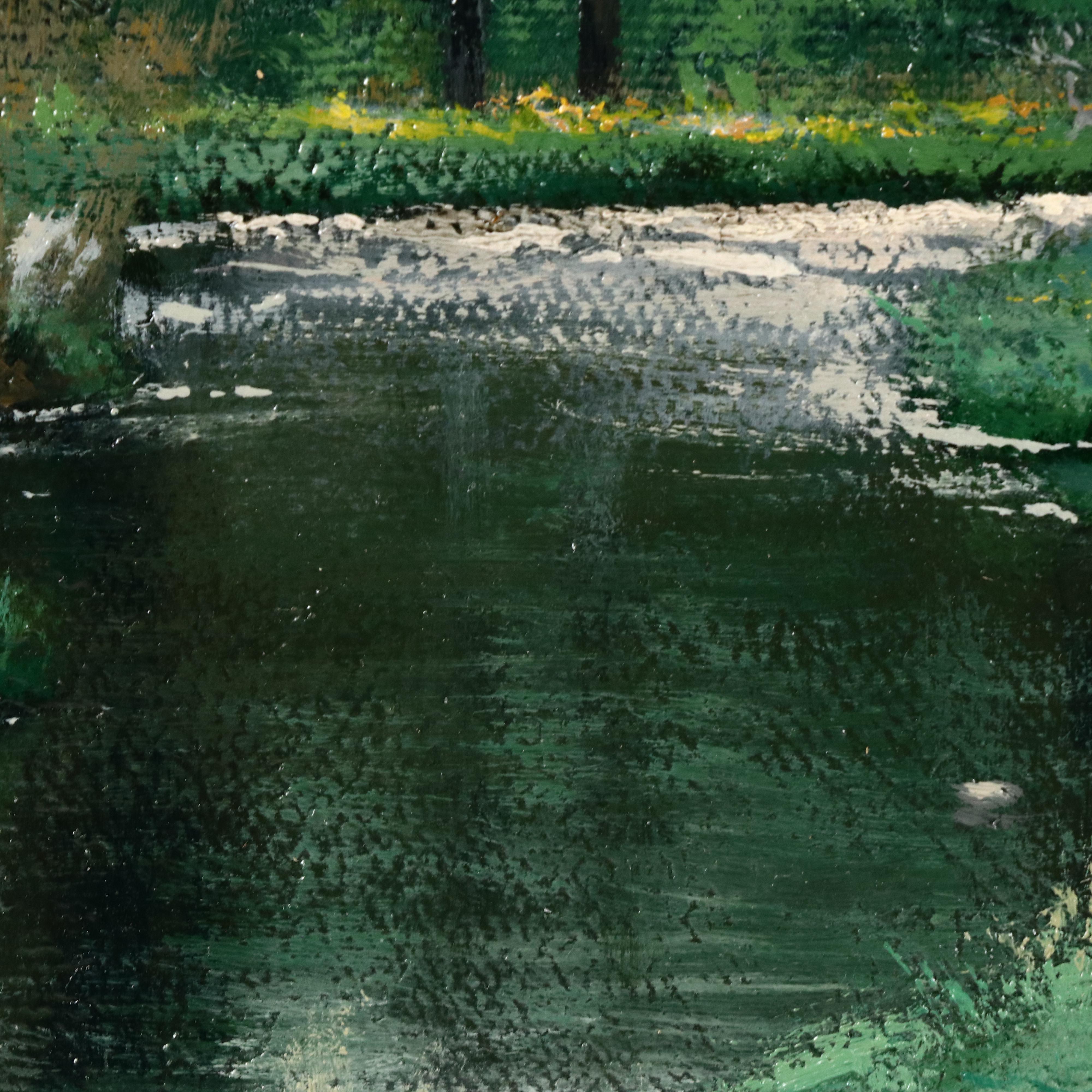 Dennis Jones Landscape Oil Painting "Morning Rain," 1985