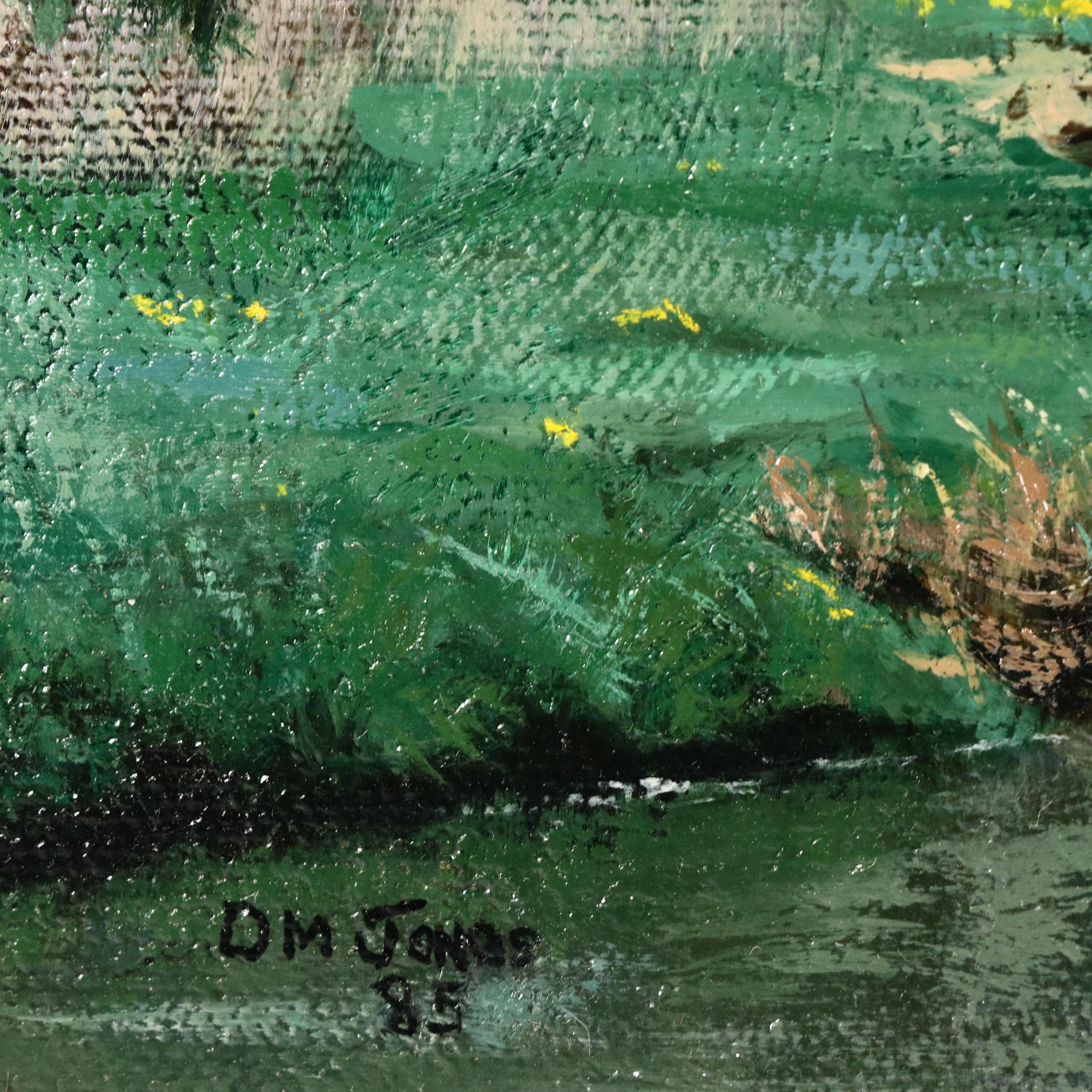 Dennis Jones Landscape Oil Painting "Morning Rain," 1985