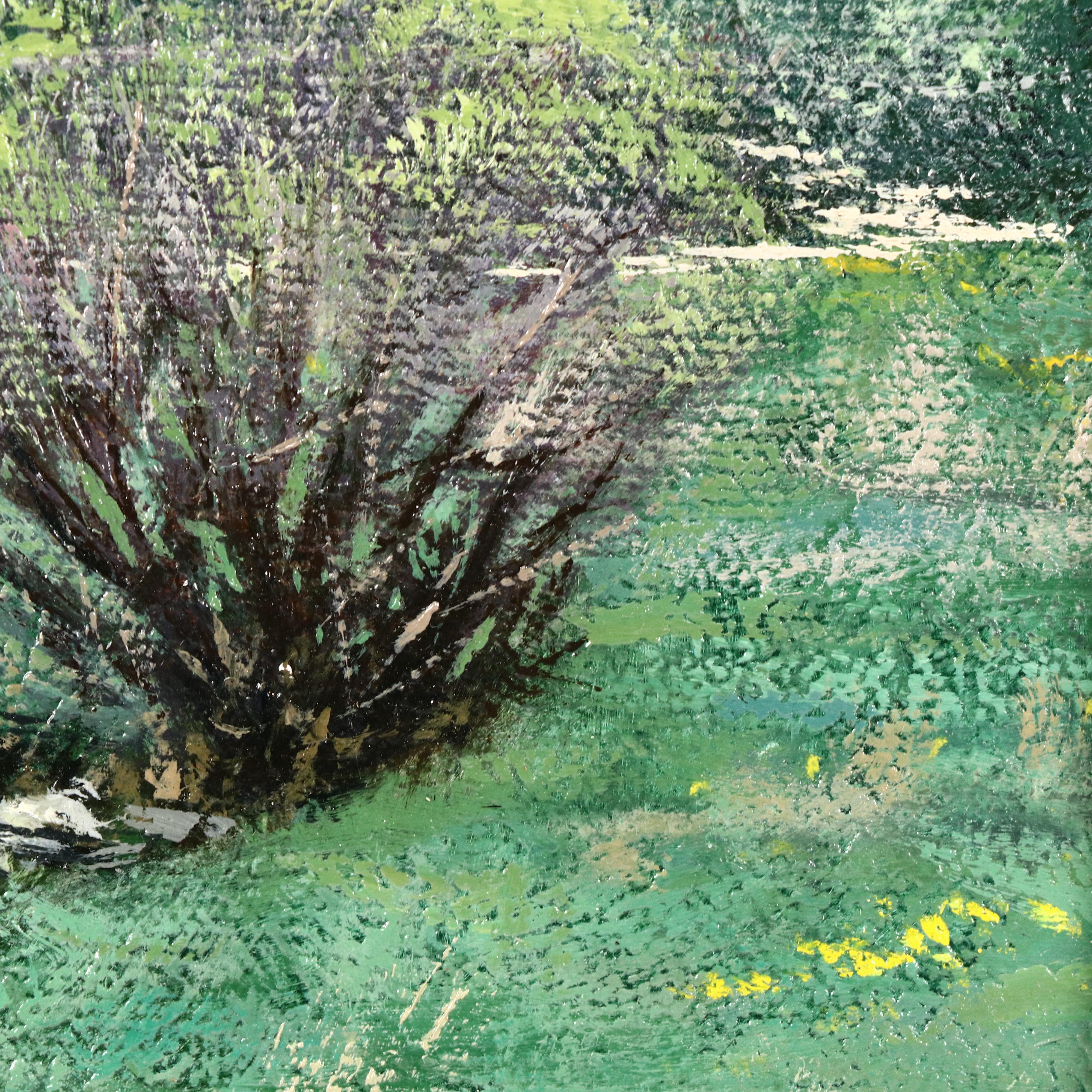 Dennis Jones Landscape Oil Painting "Morning Rain," 1985
