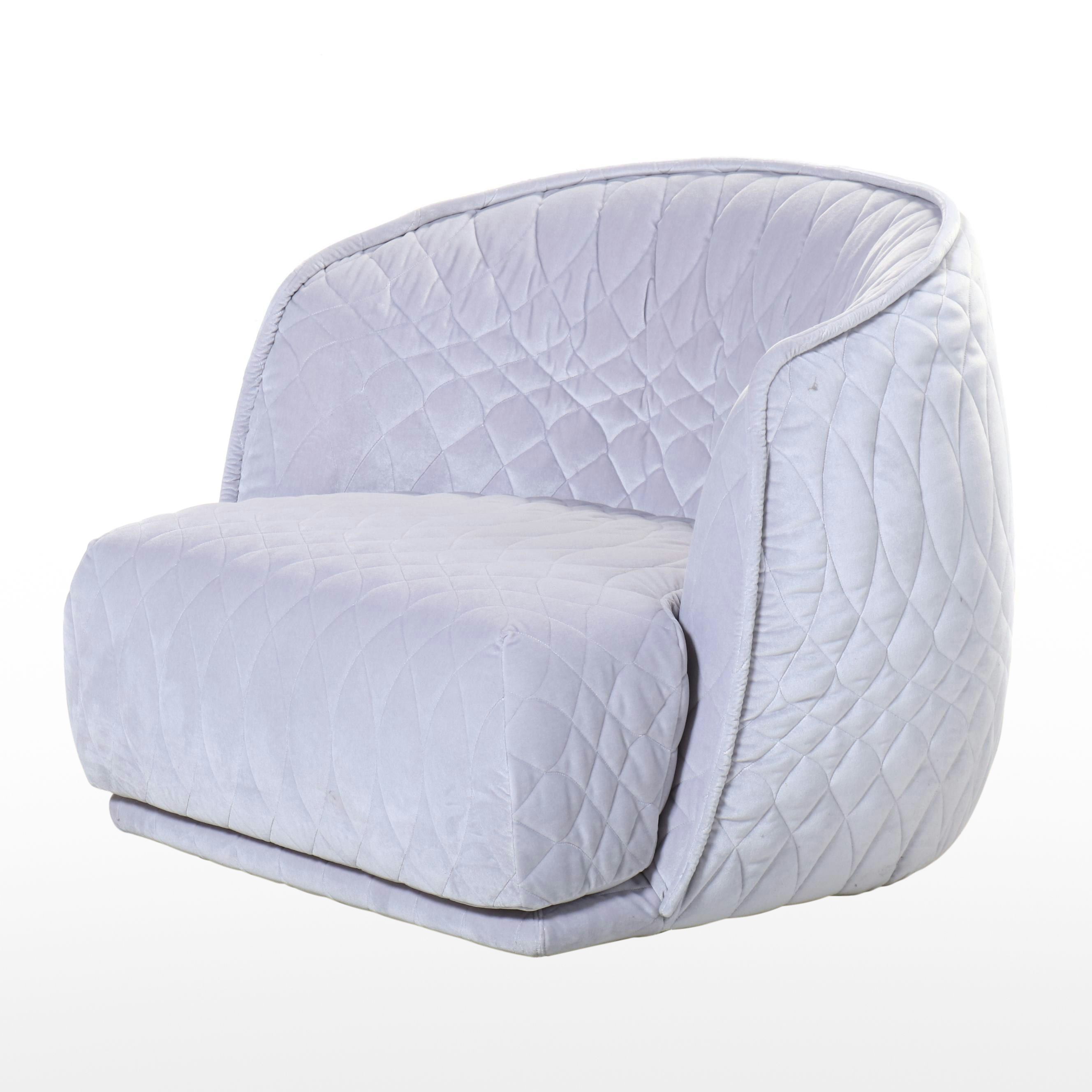 Patrizia Urquiola for Moroso Redondo" Gray Quilted Upholstered Chair