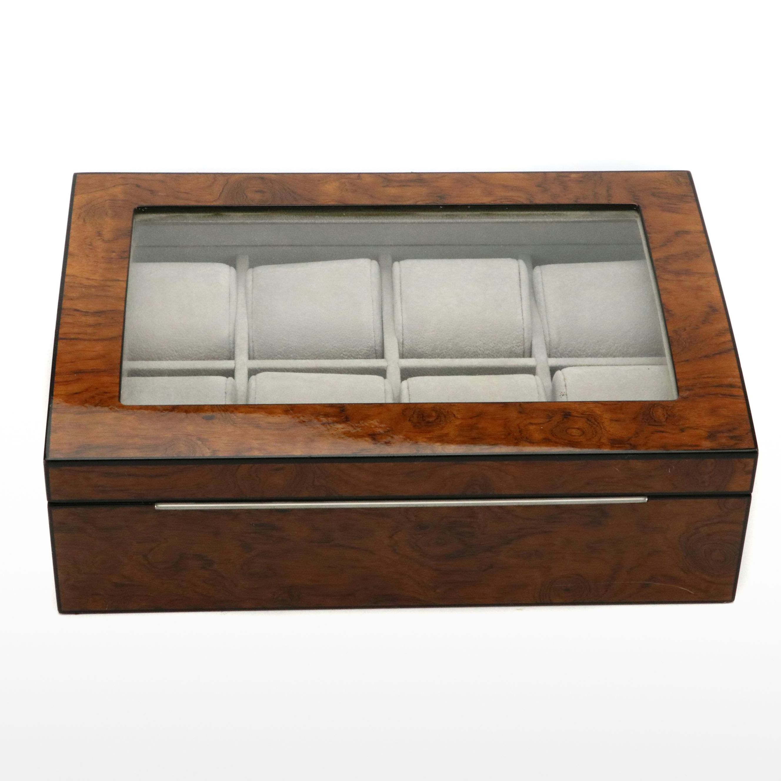 Lacquered Faux Walnut Burl Watch Case