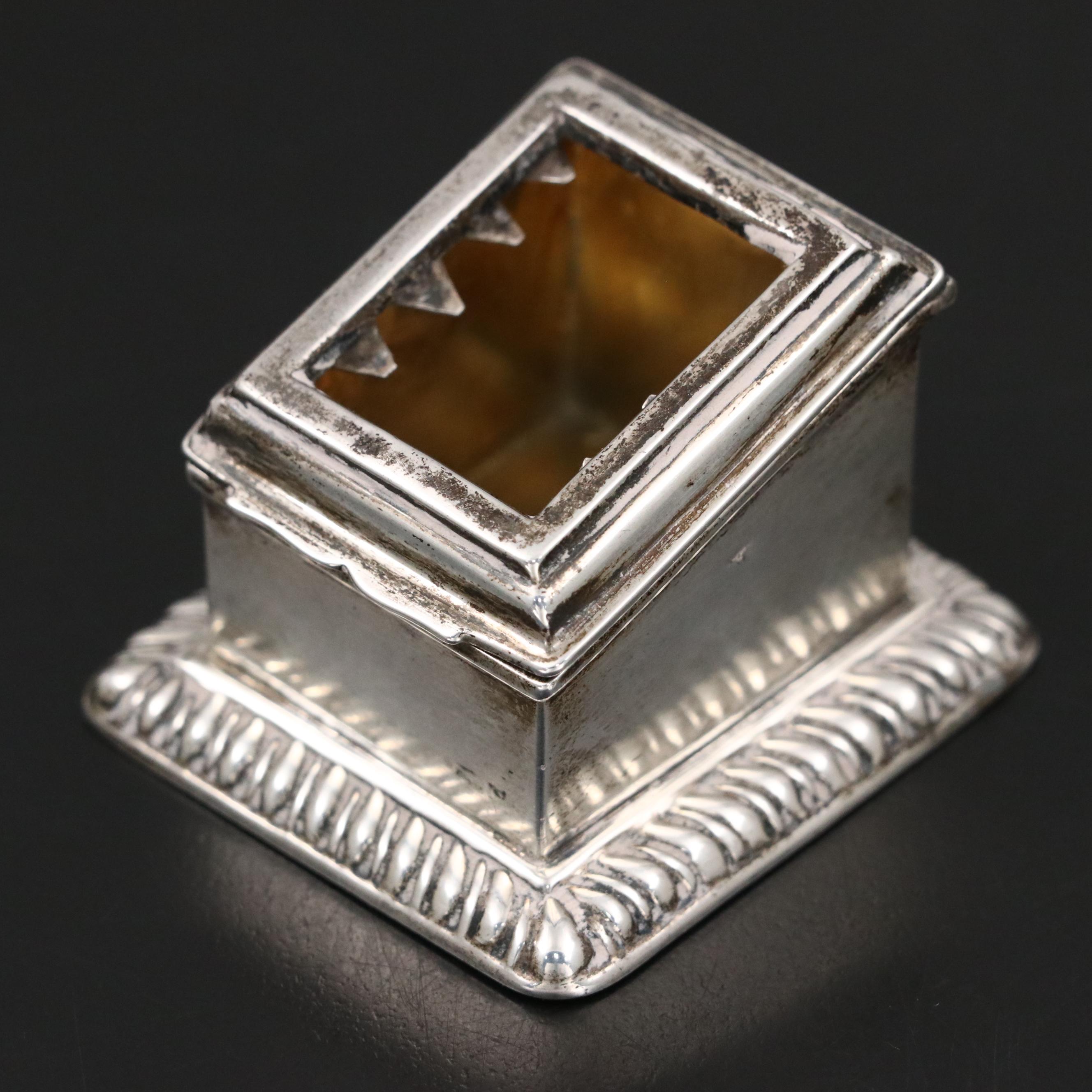 Henry Matthews English Sterling Silver Stamp Box, 1901