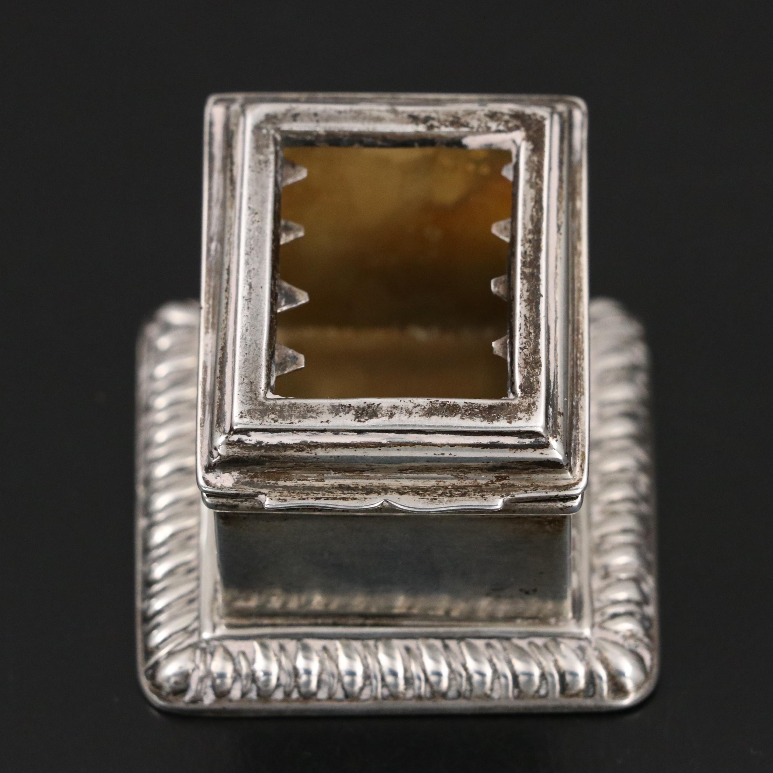 Henry Matthews English Sterling Silver Stamp Box, 1901