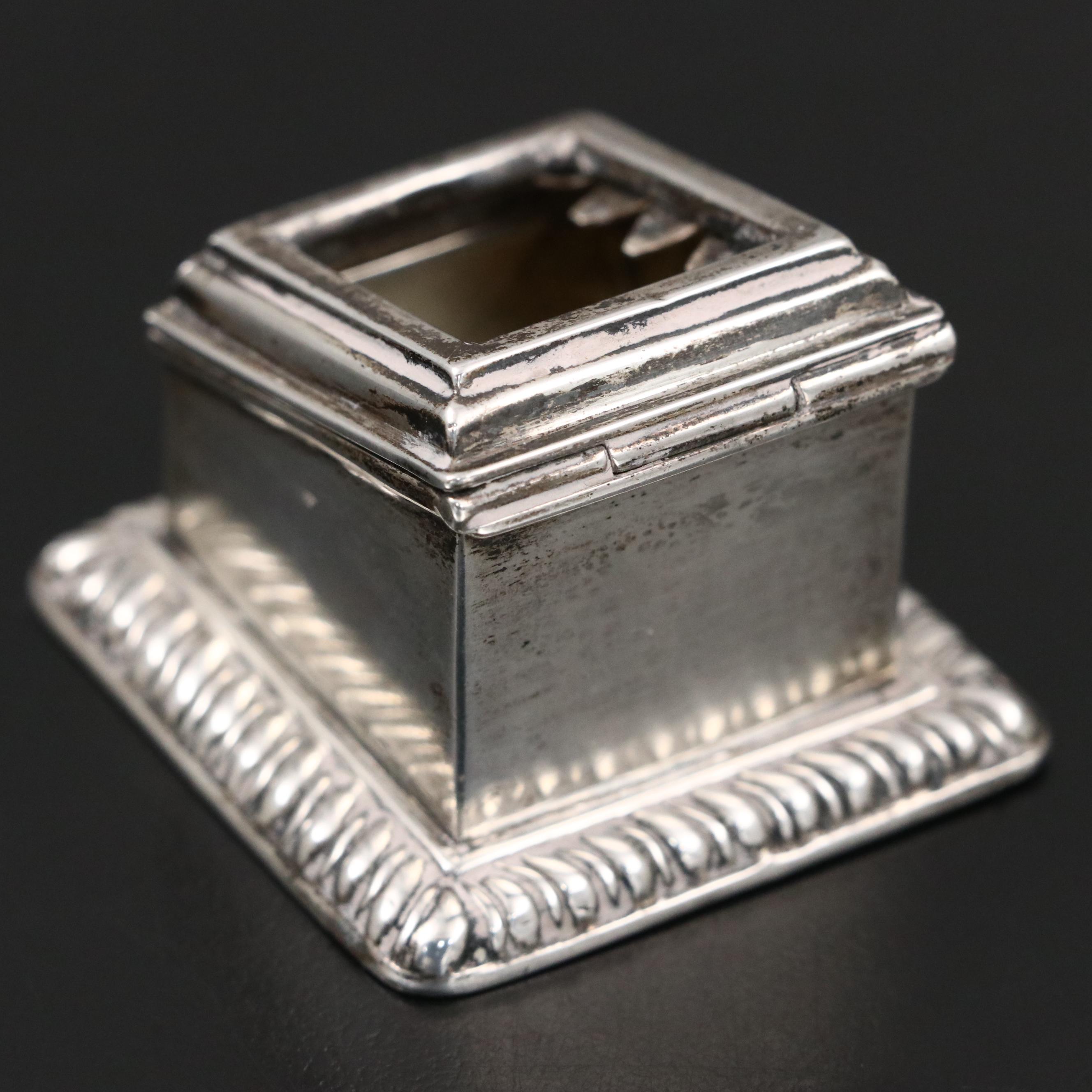 Henry Matthews English Sterling Silver Stamp Box, 1901