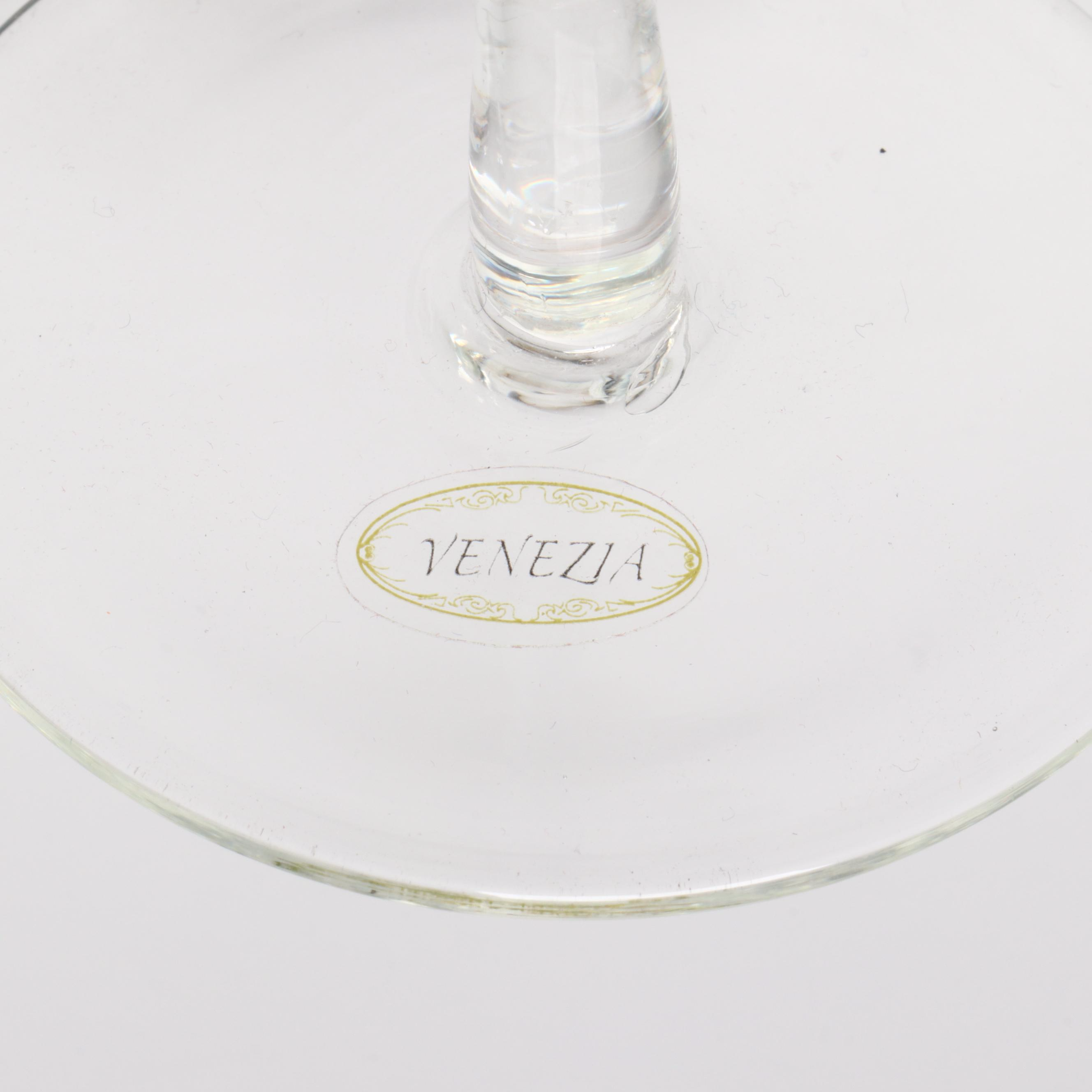 Bohemian Quatrefoil Enameled Amethyst Glass with Other Stemware and Decor