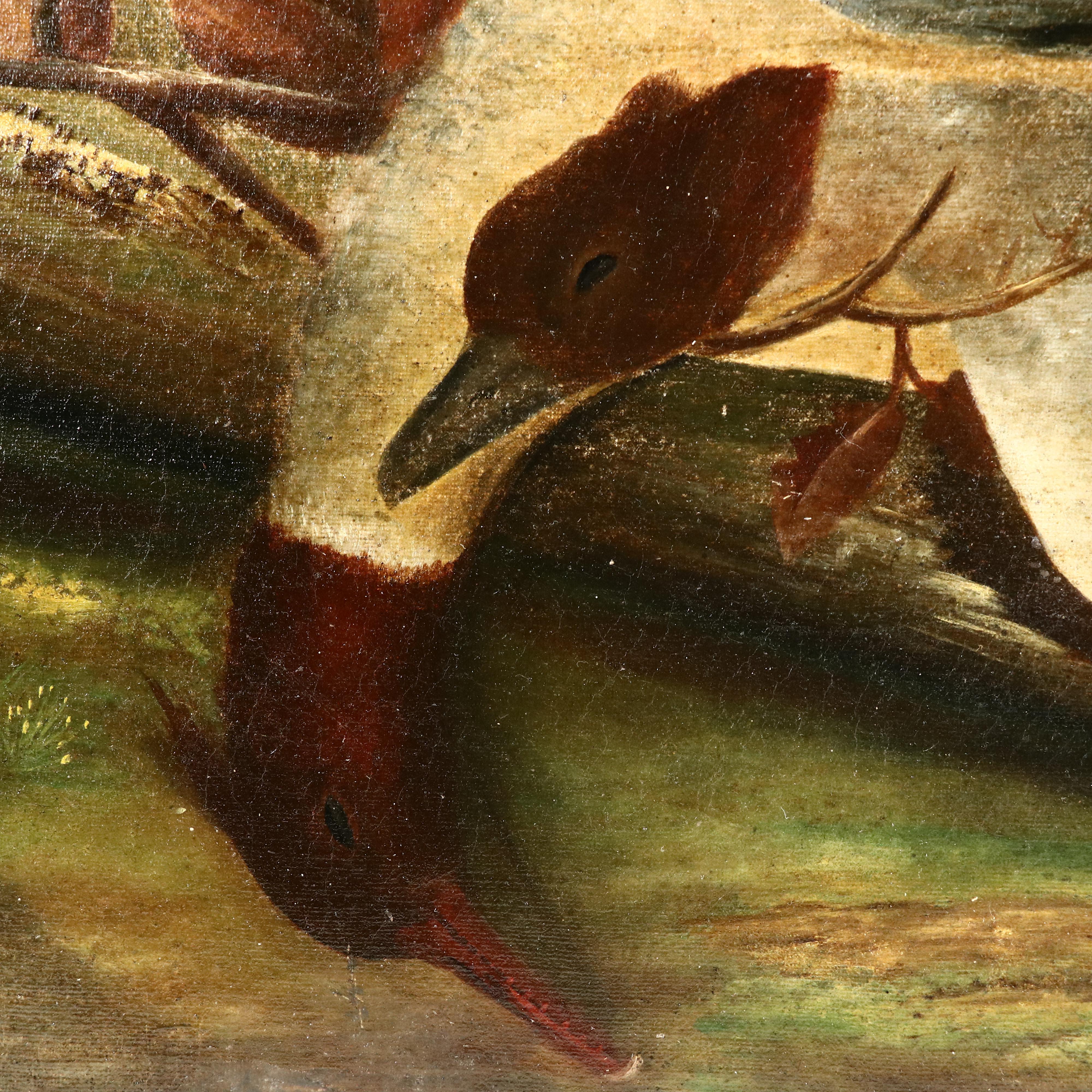 Nature Morte Oil Painting of Ducks, 19th Century