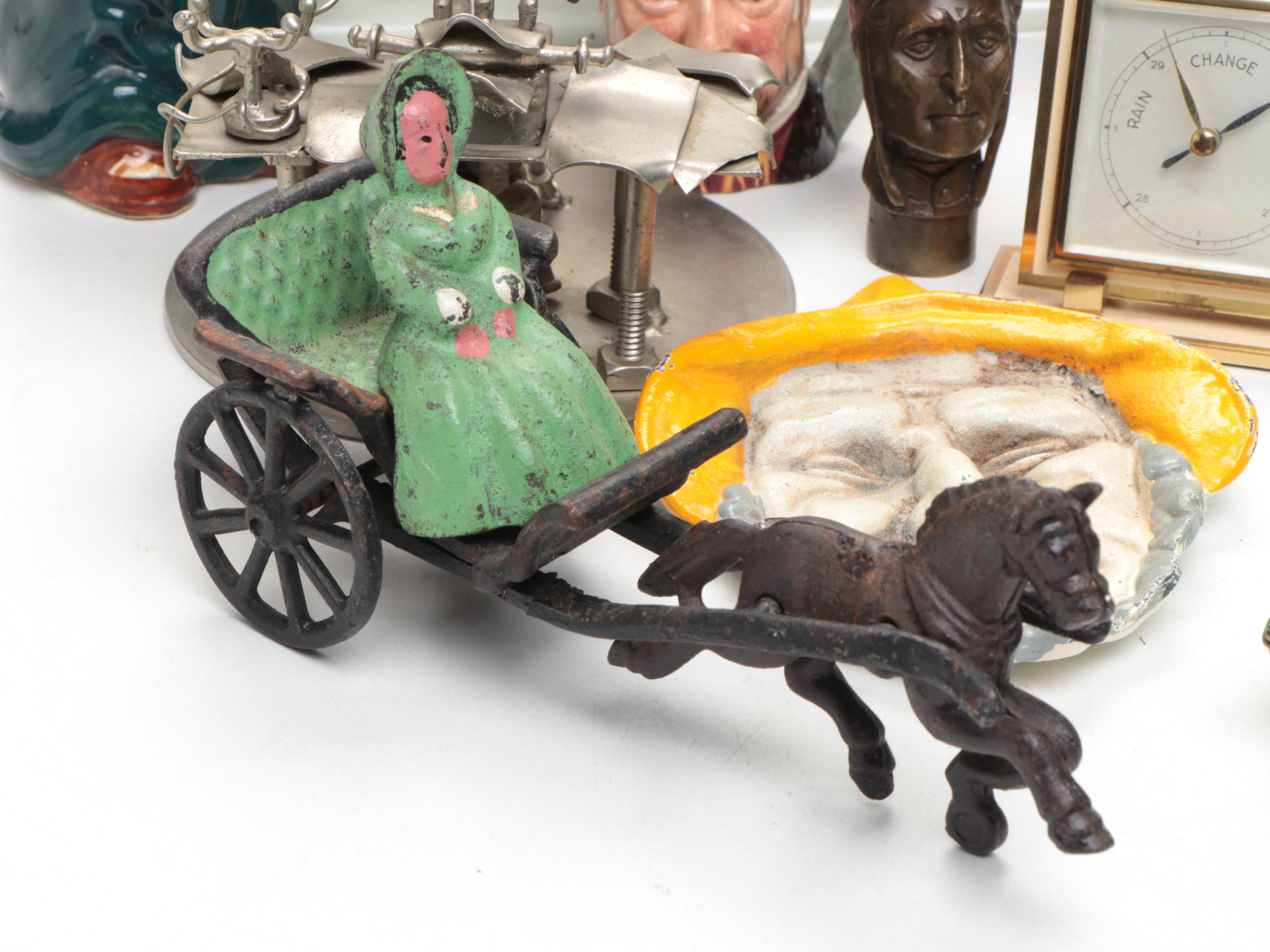 Royal Doulton "Henry VIII" Miniature Jug with Green Glass Blotter & Other Décor