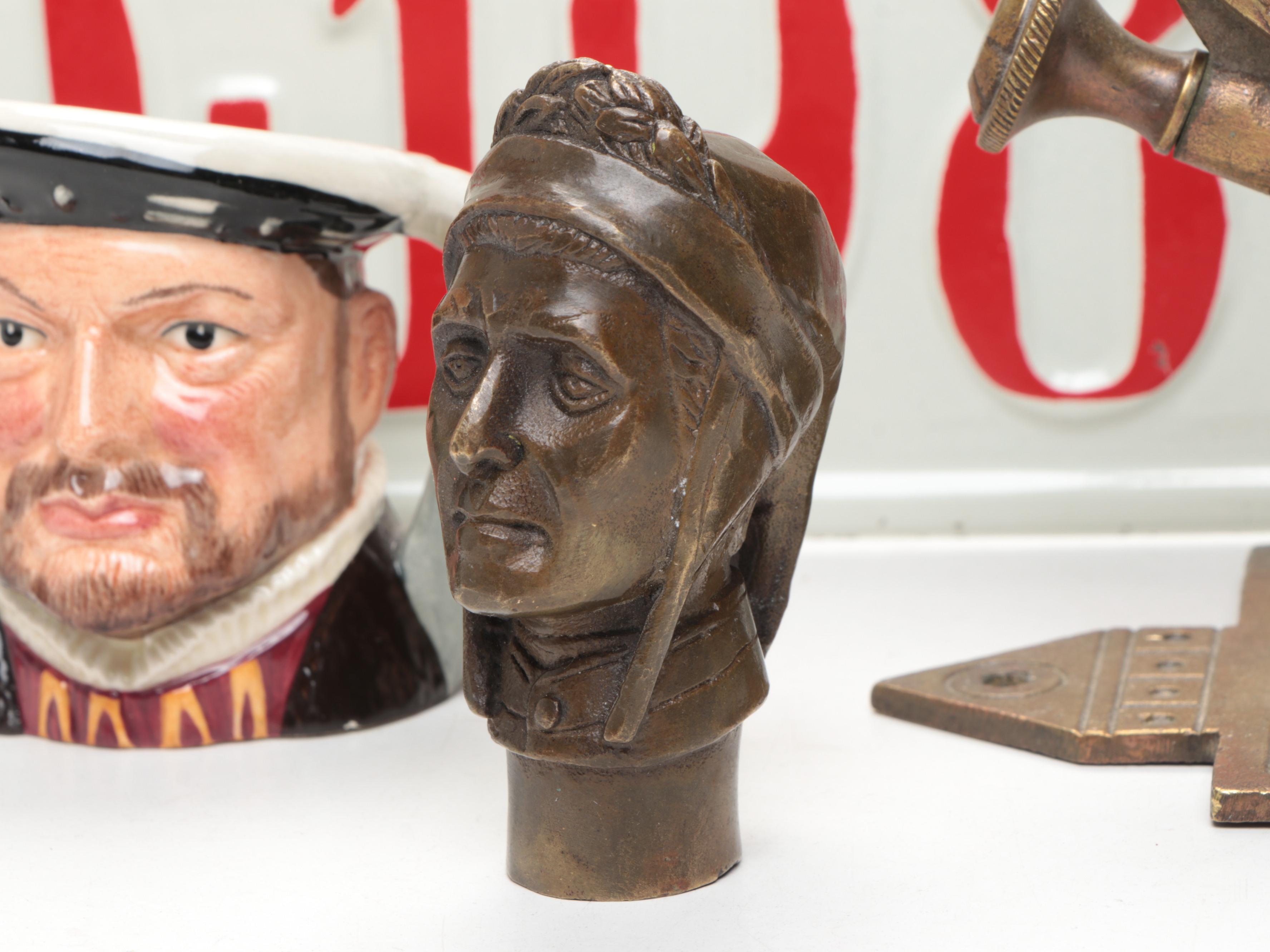 Royal Doulton "Henry VIII" Miniature Jug with Green Glass Blotter & Other Décor