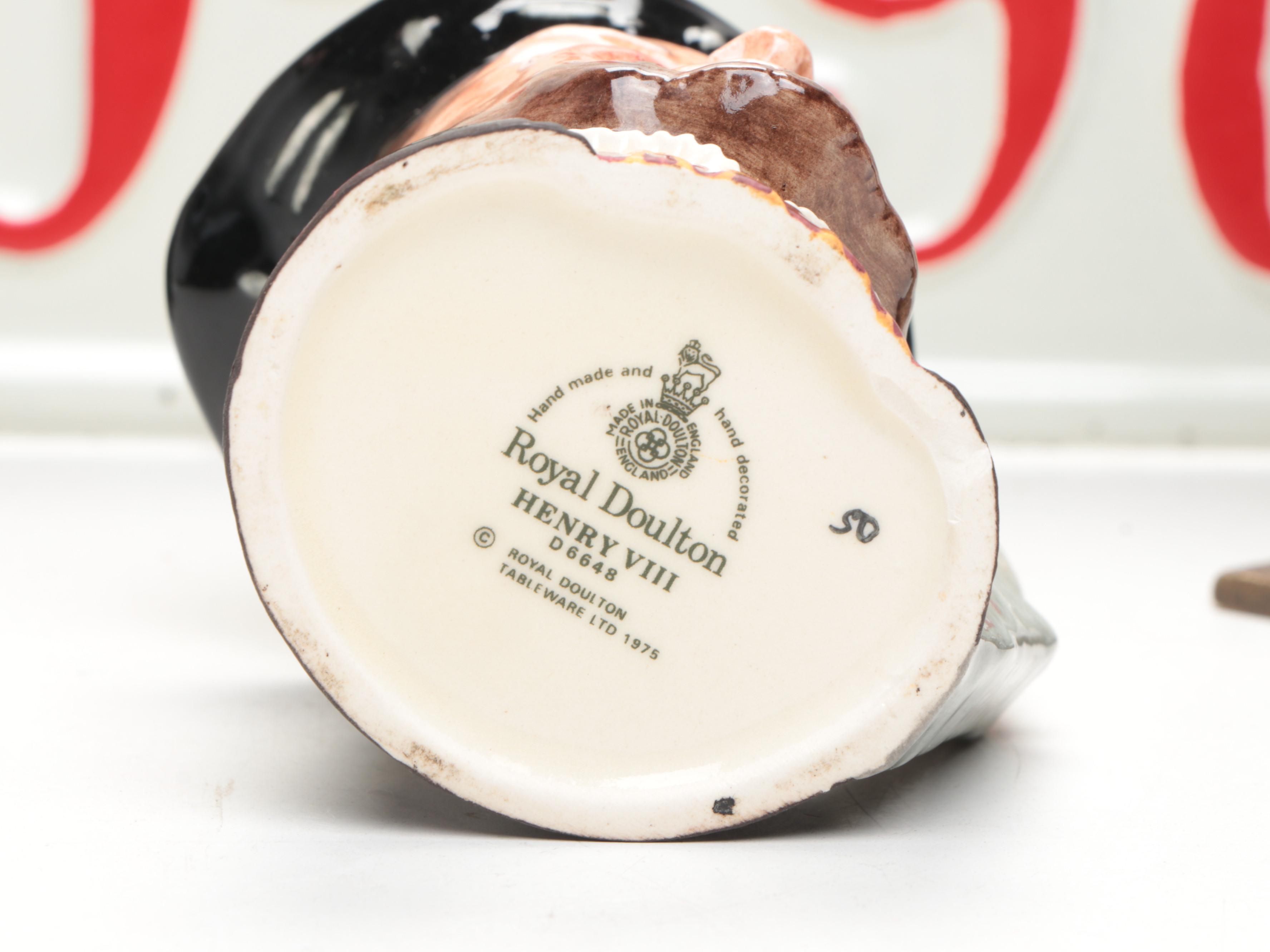 Royal Doulton "Henry VIII" Miniature Jug with Green Glass Blotter & Other Décor