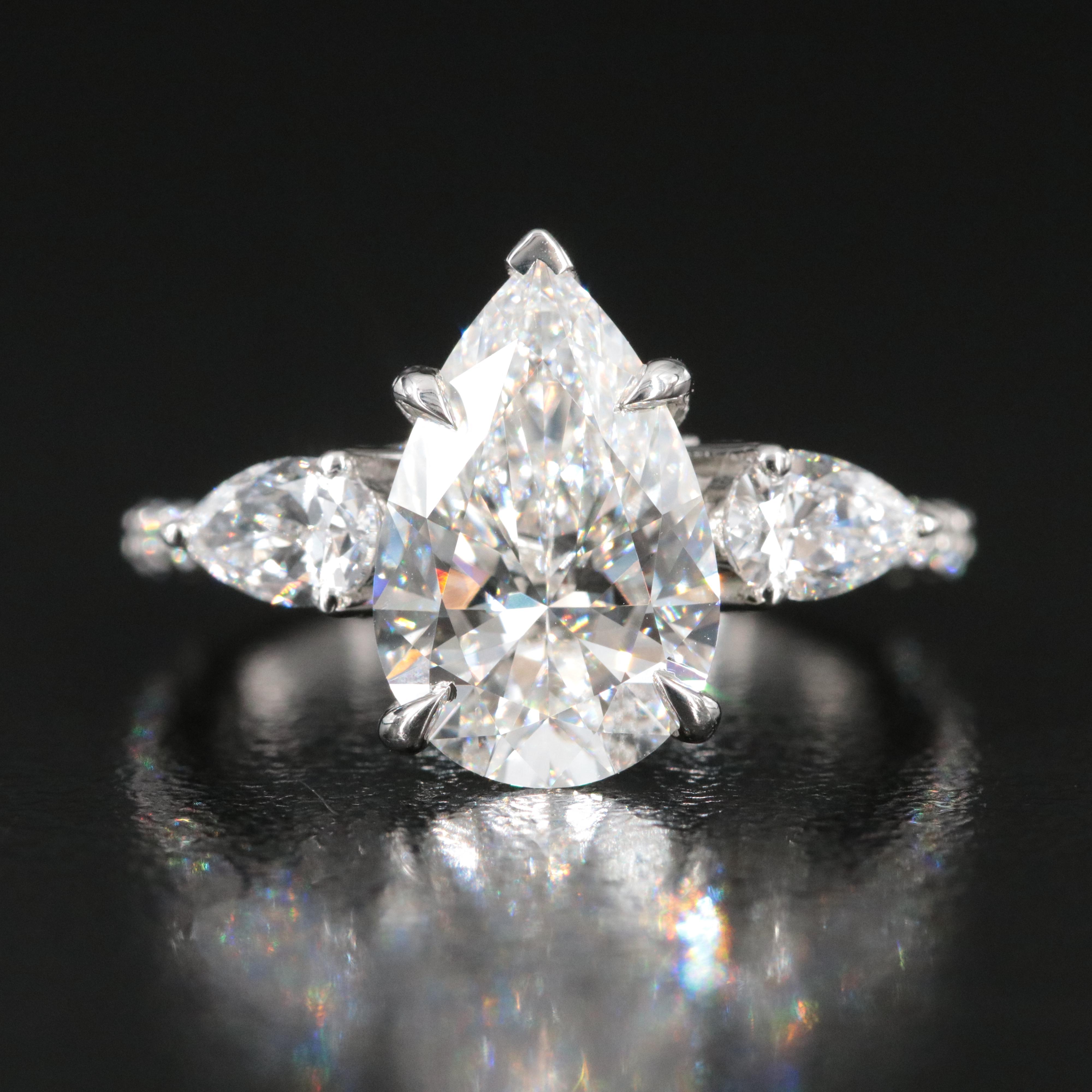 Platinum 3.95 CTW Lab Grown Diamond Ring with IGI Report