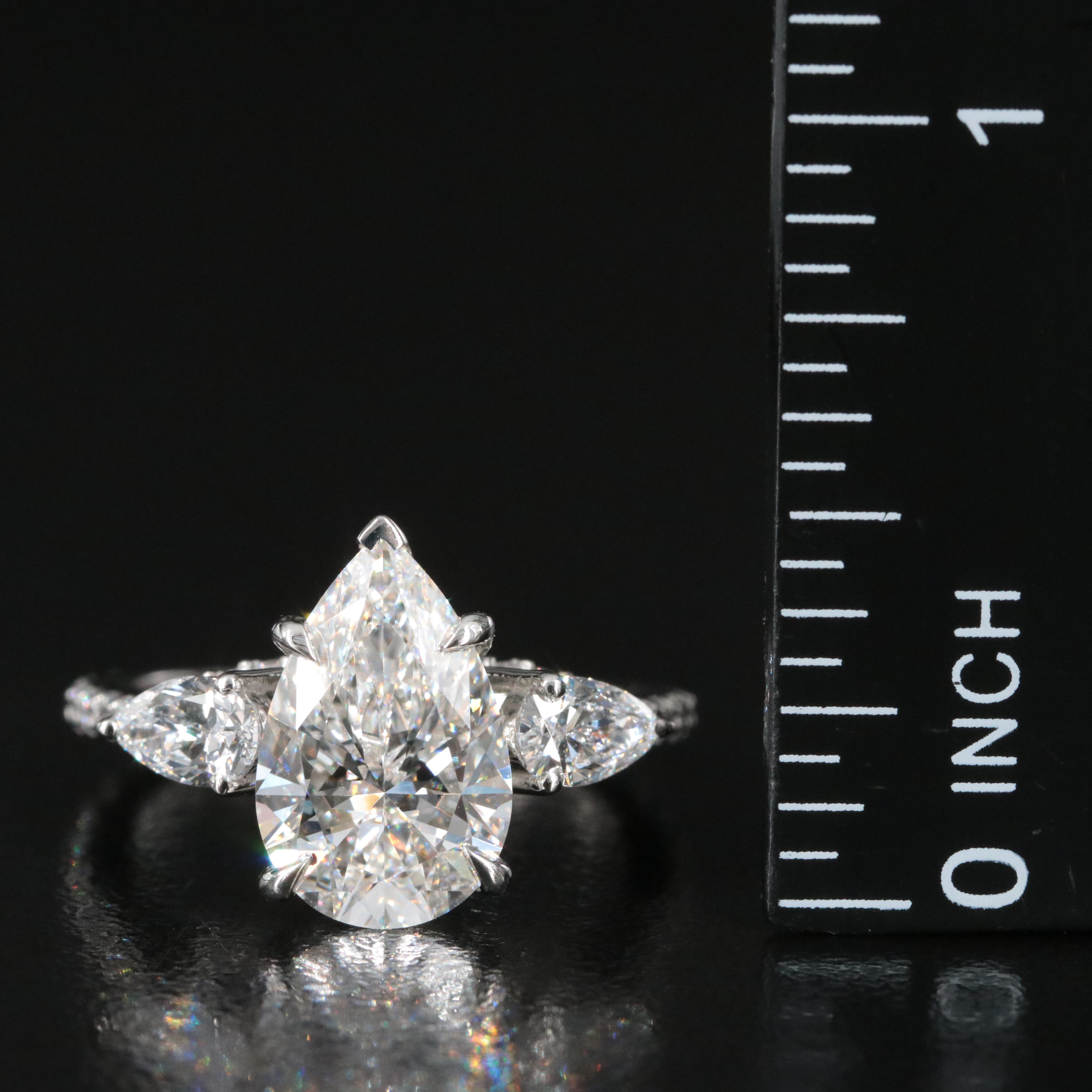 Platinum 3.95 CTW Lab Grown Diamond Ring with IGI Report