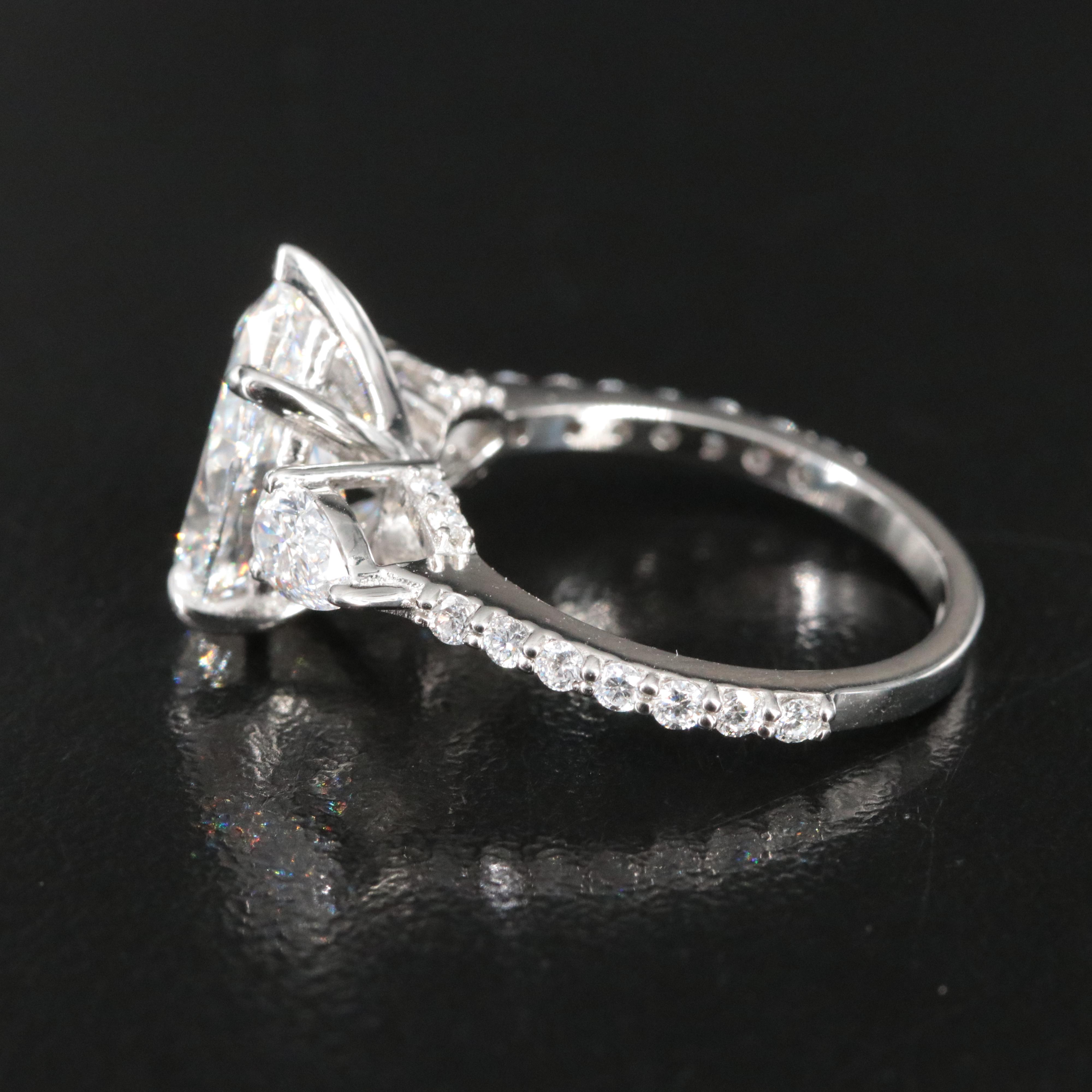 Platinum 3.95 CTW Lab Grown Diamond Ring with IGI Report