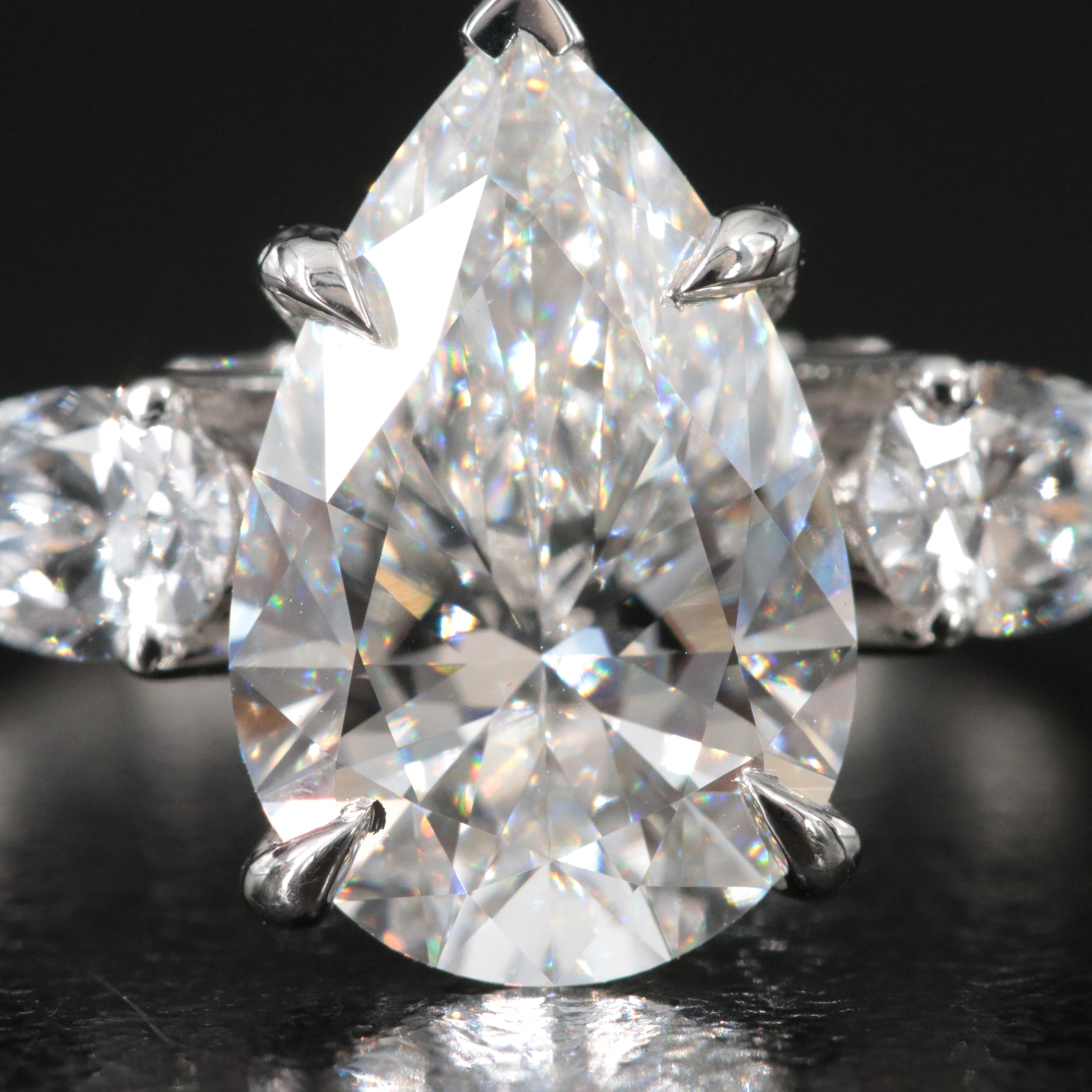 Platinum 3.95 CTW Lab Grown Diamond Ring with IGI Report