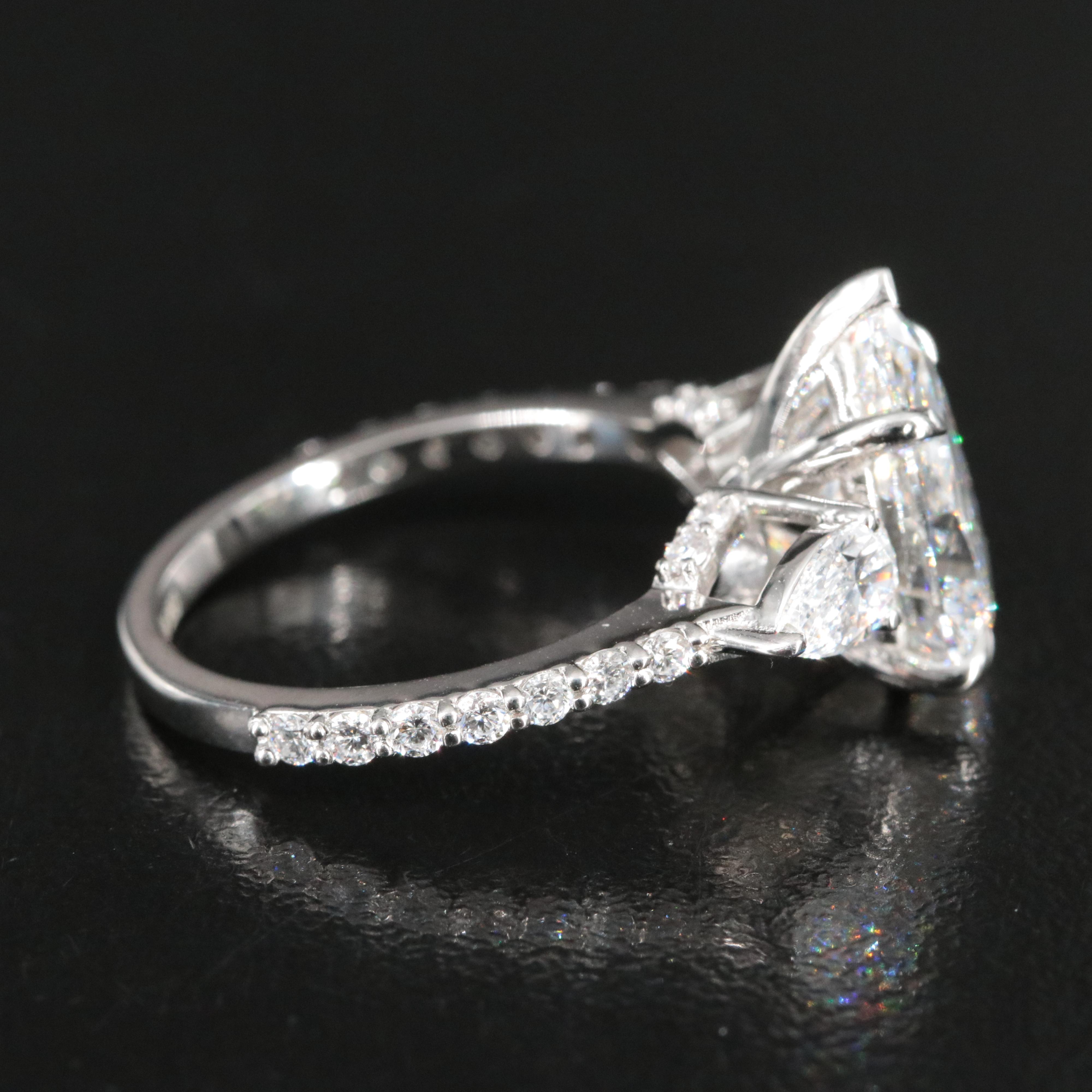 Platinum 3.95 CTW Lab Grown Diamond Ring with IGI Report