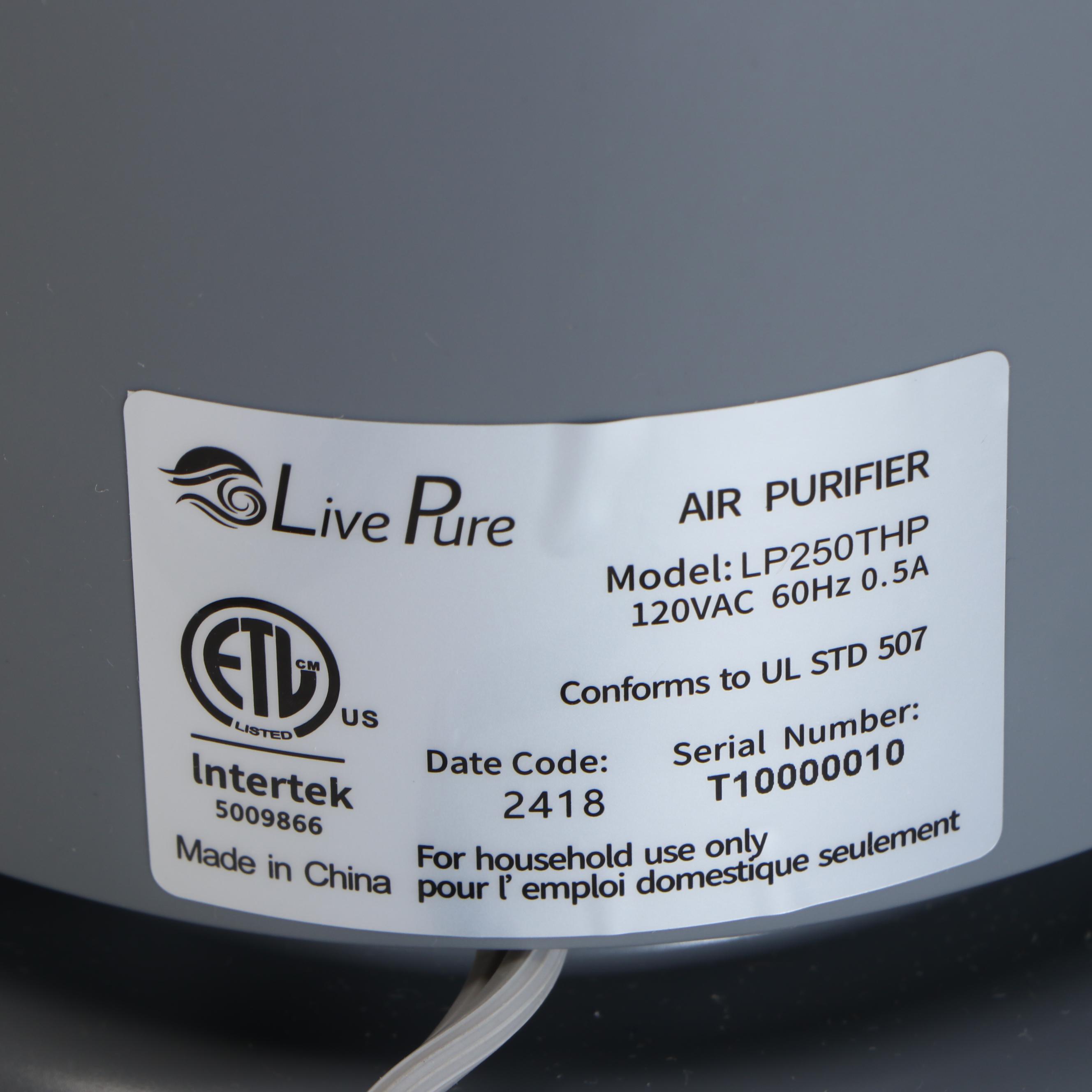 LivePure Sierra Tower Air Purifier, 2018