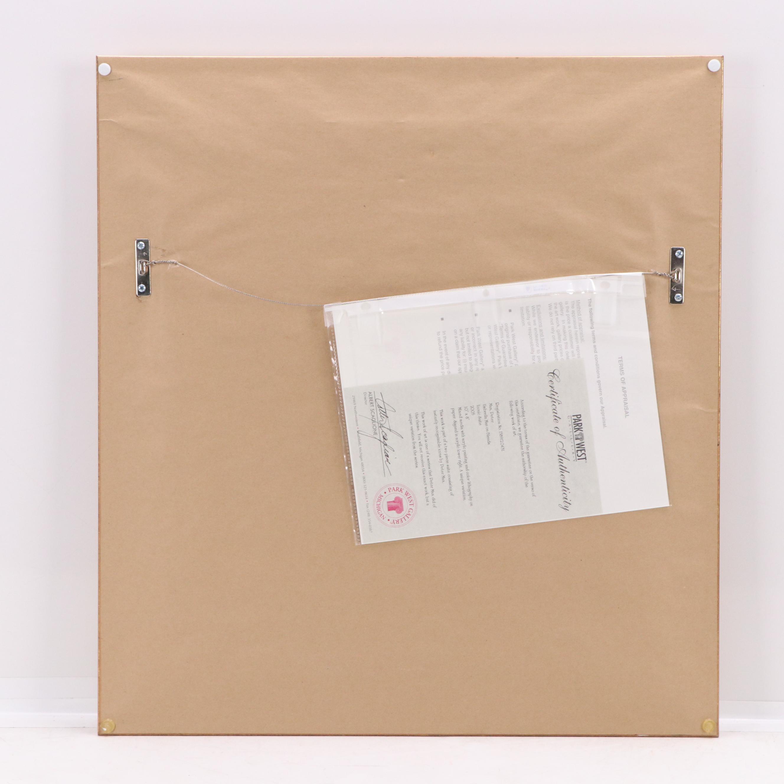 Peter Max Modernist Mixed Media Composition "Umbrella Man," 2005