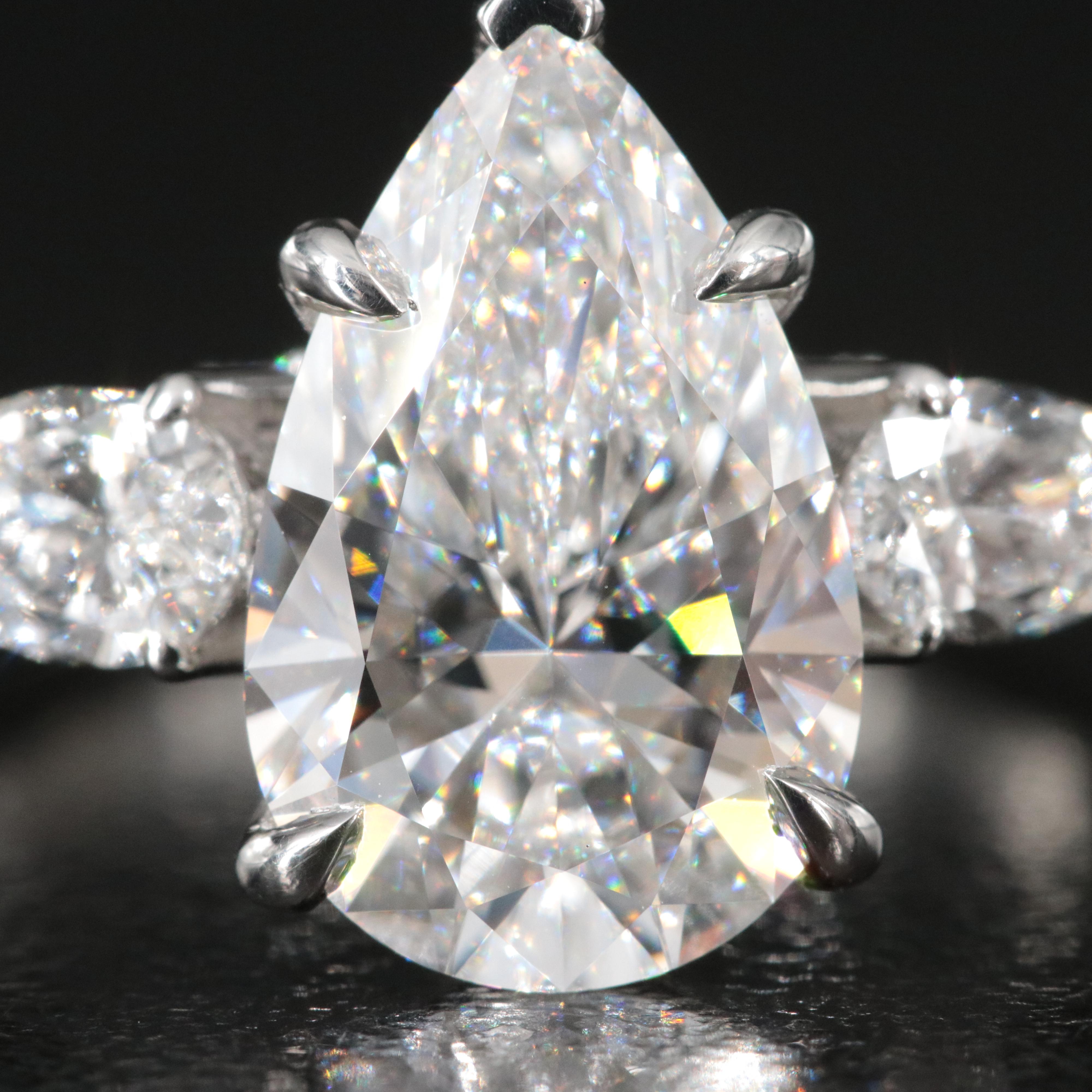 Platinum 4.00 CTW Lab Grown Diamond Ring with IGI Report