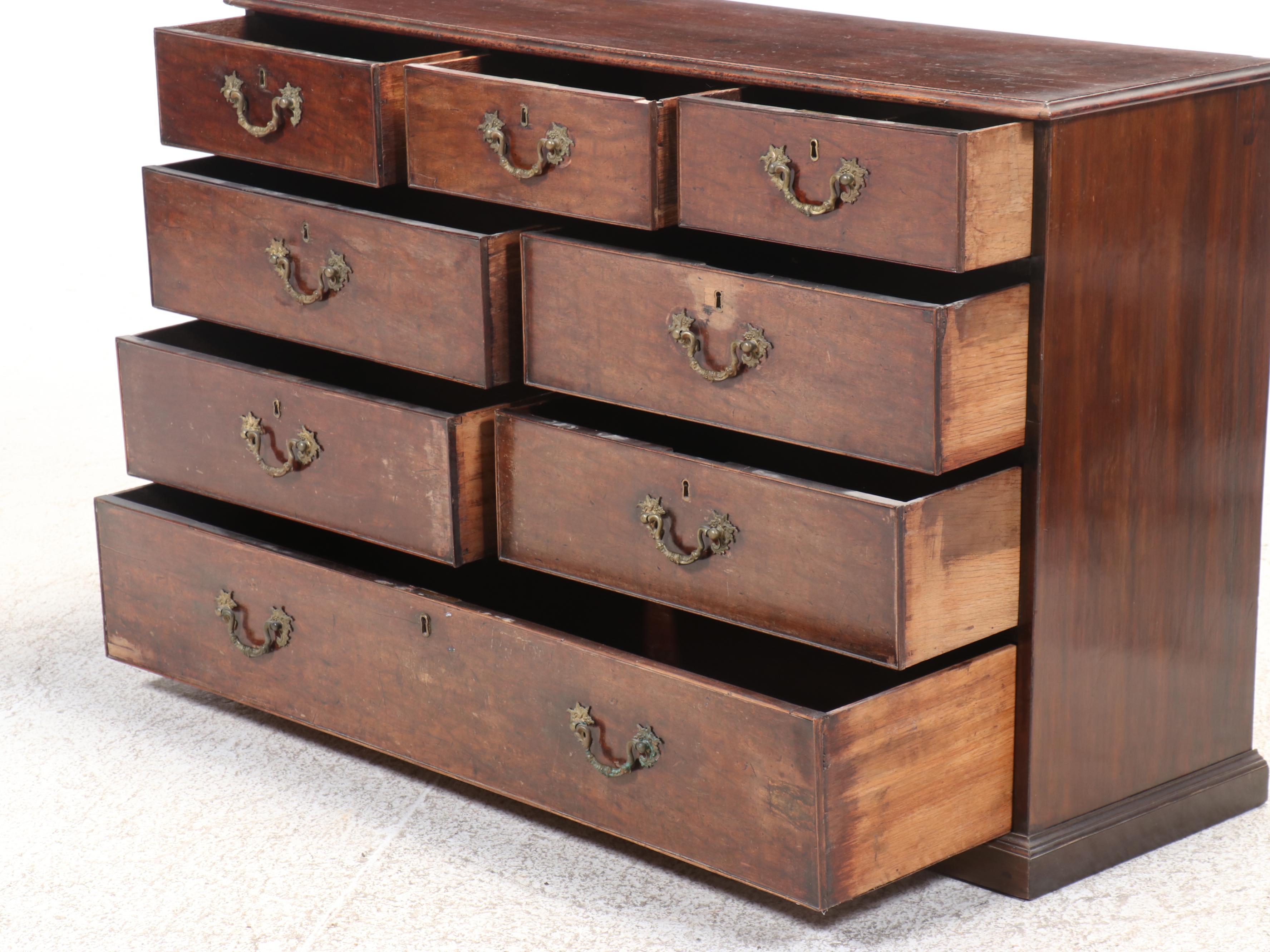 Georgian Wood Eight-Drawer Chest, 19th Century