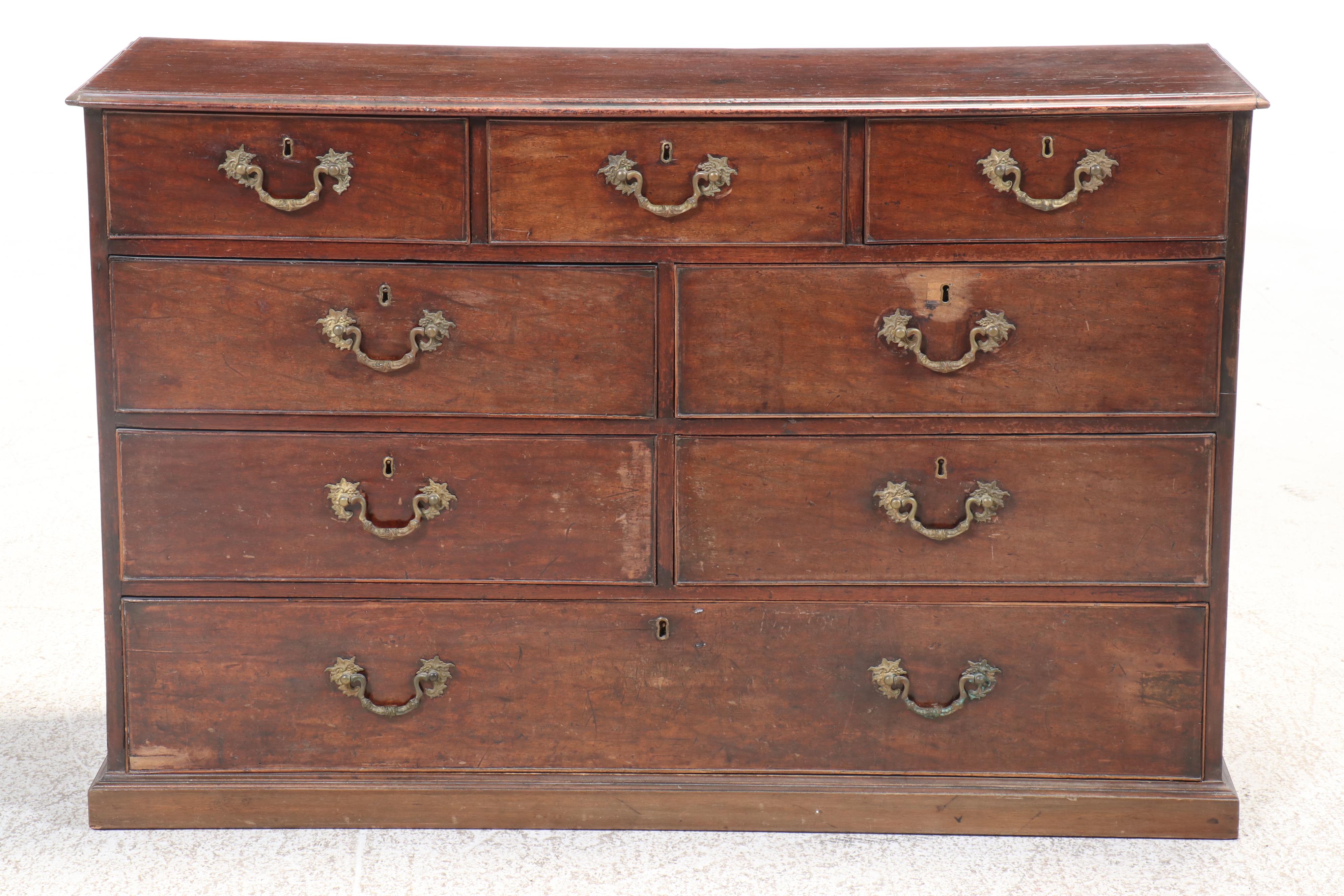 Georgian Wood Eight-Drawer Chest, 19th Century