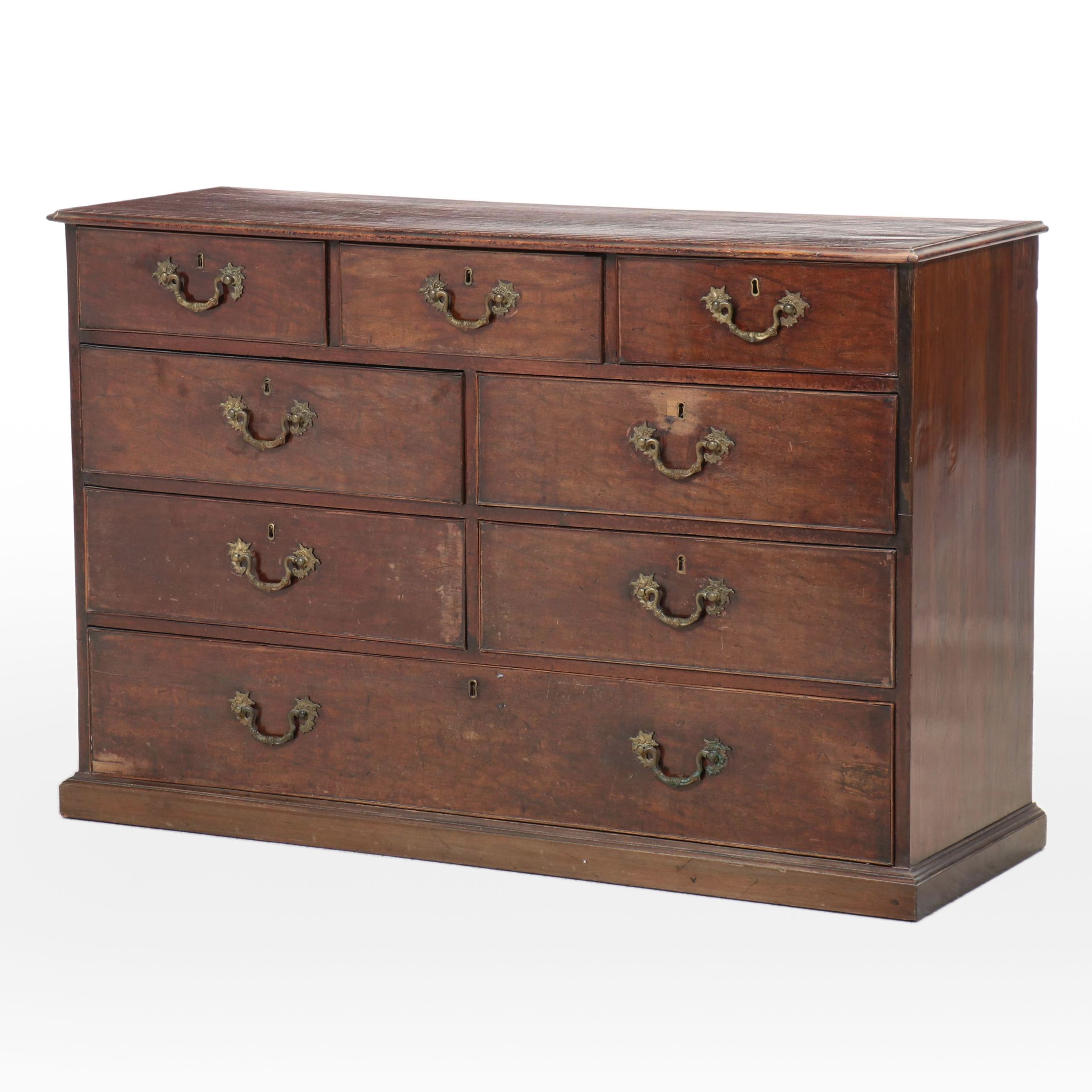 Georgian Wood Eight-Drawer Chest, 19th Century