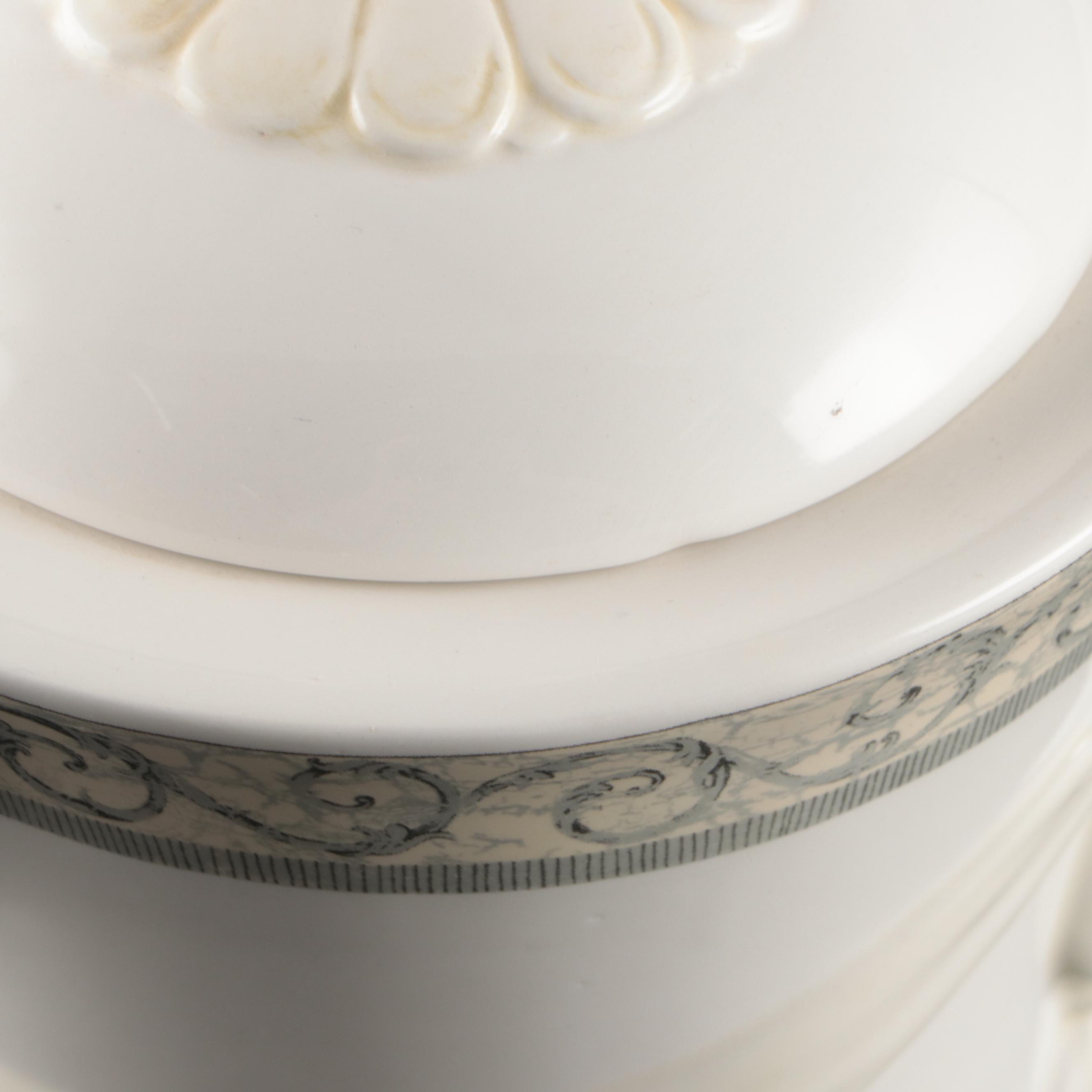 Johnson Bros. English Earthenware "Acanthus" Tea Set and Serving Pieces