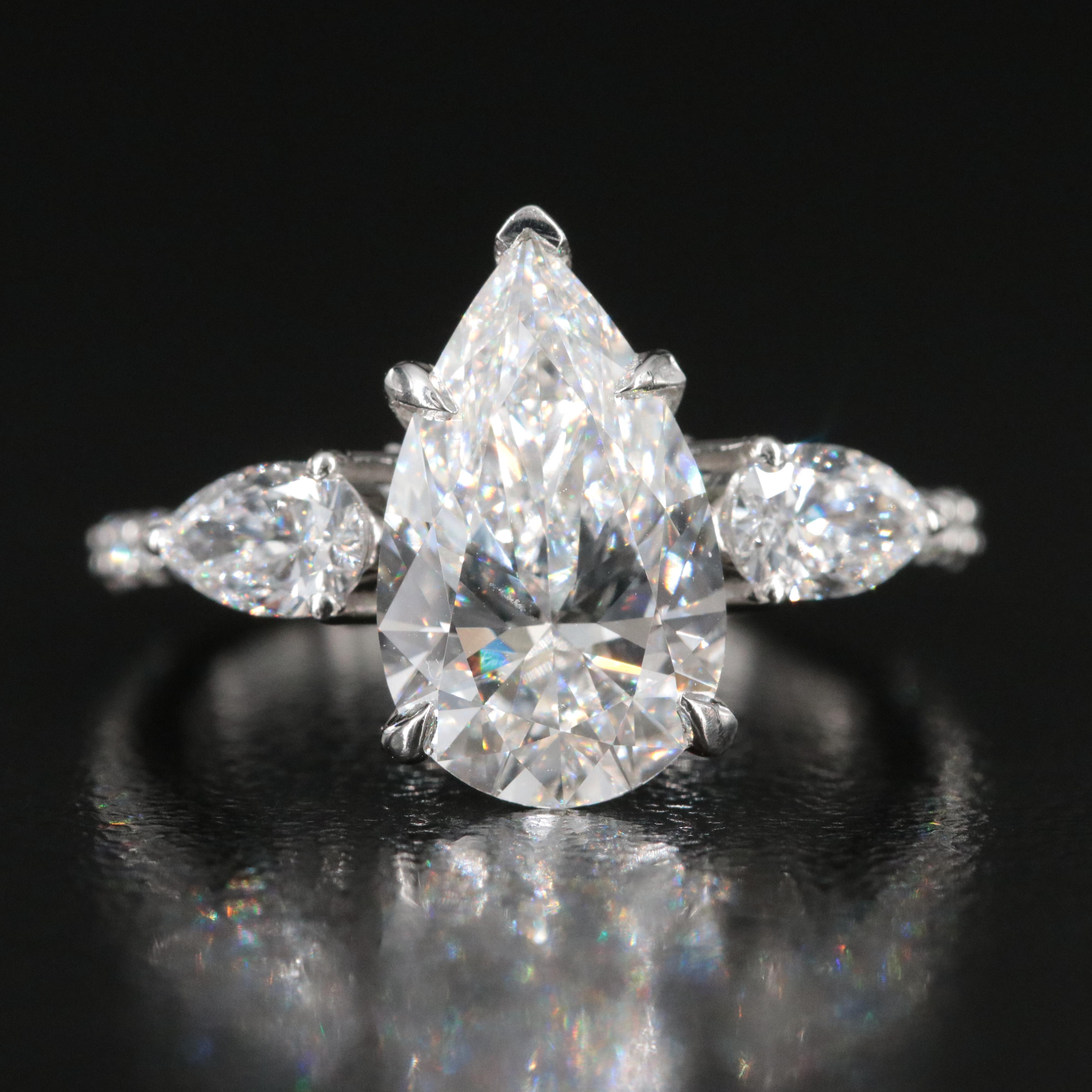 Platinum 3.95 CTW Lab Grown Diamond Ring with IGI Report