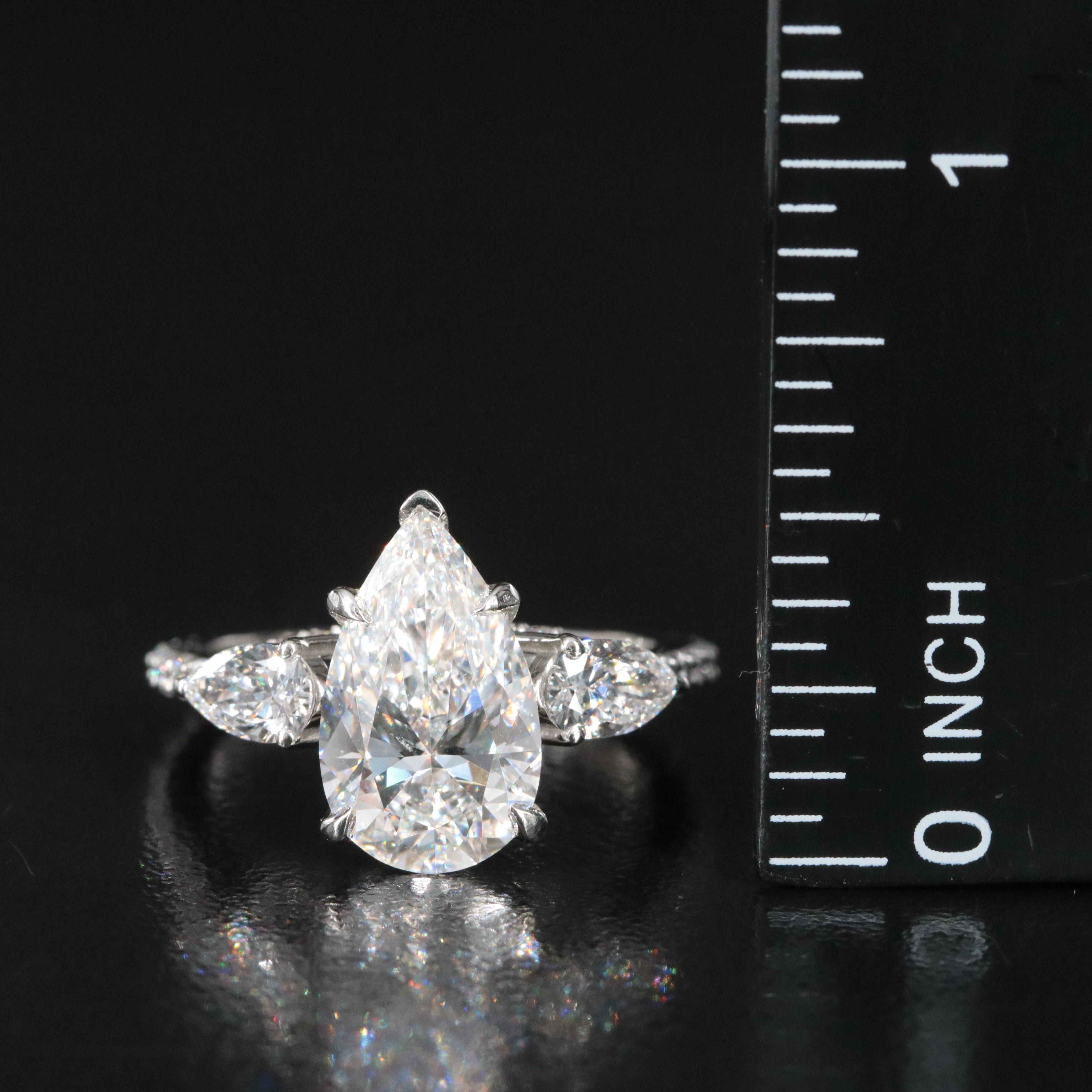 Platinum 3.95 CTW Lab Grown Diamond Ring with IGI Report