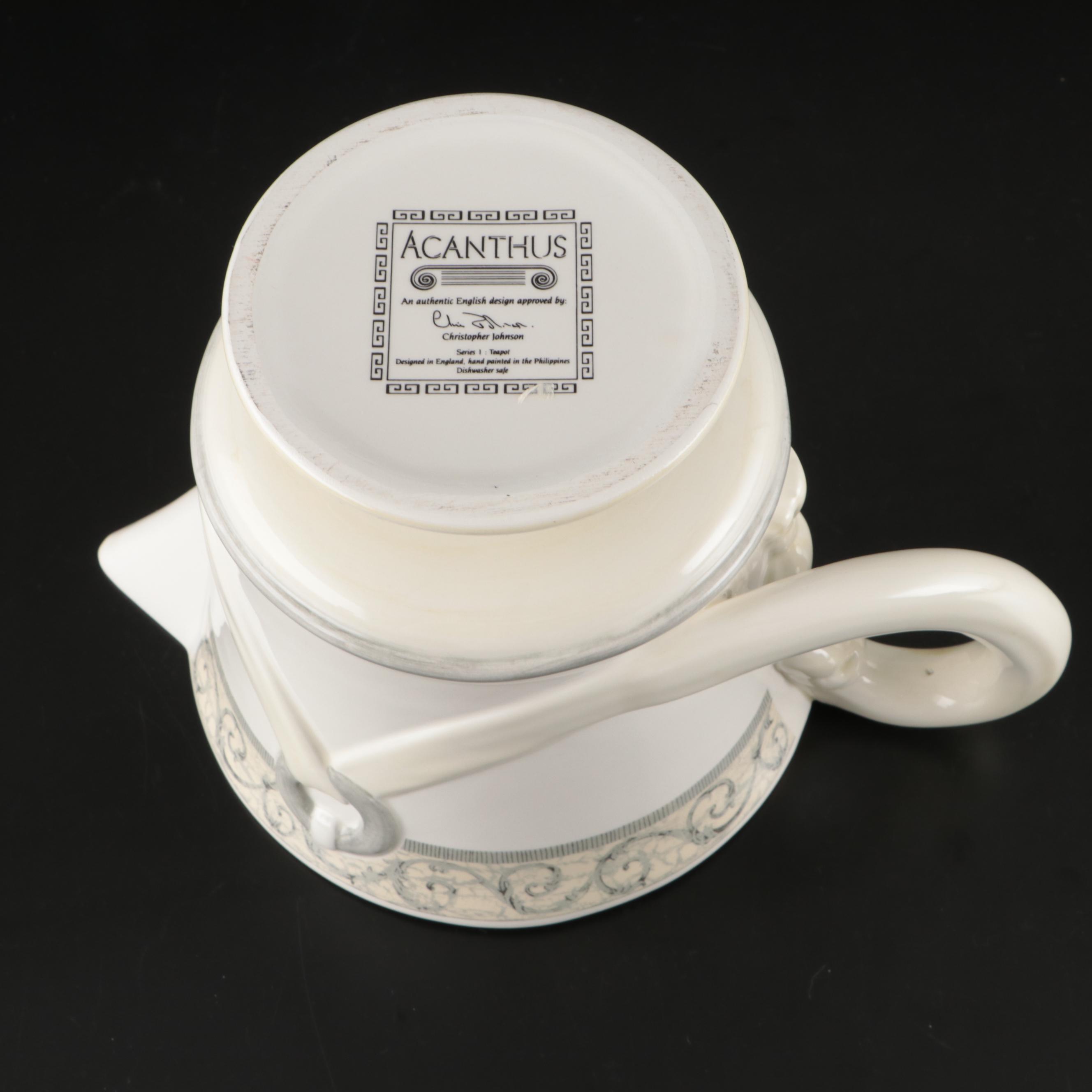 Johnson Bros. English Earthenware "Acanthus" Tea Set and Serving Pieces